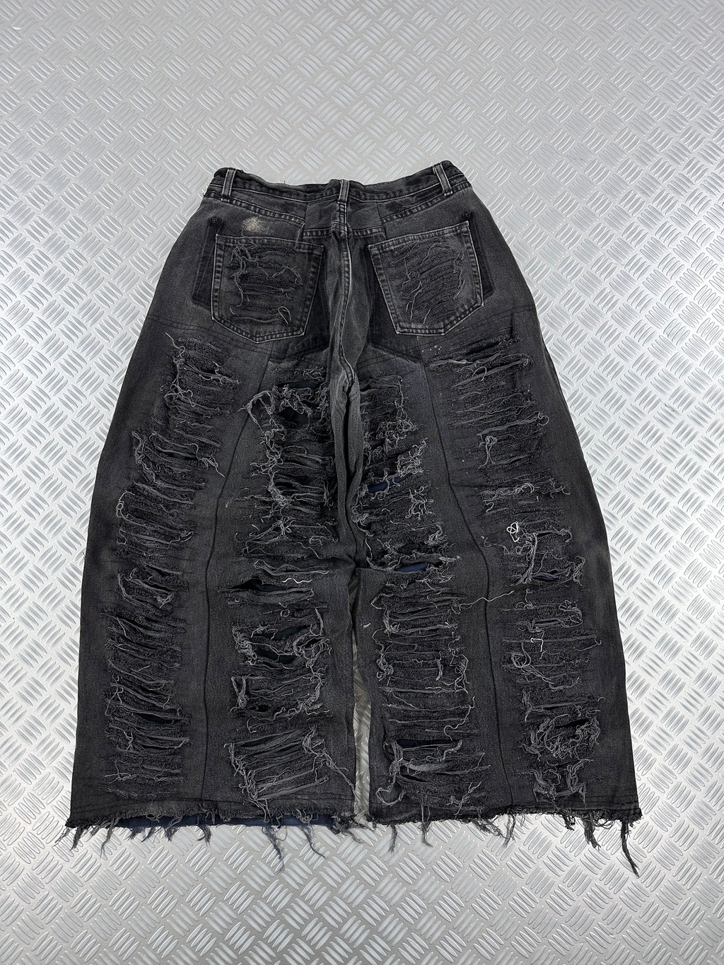 Distressed  Baggy jeans handmade patchwork upcycled