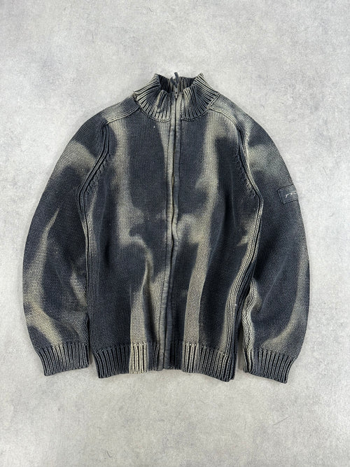 Full zip knitted sweater custom y2k (S)