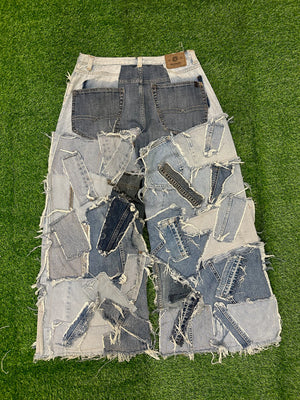 Hip Hop Denim Upcyclé Baggy Jeans