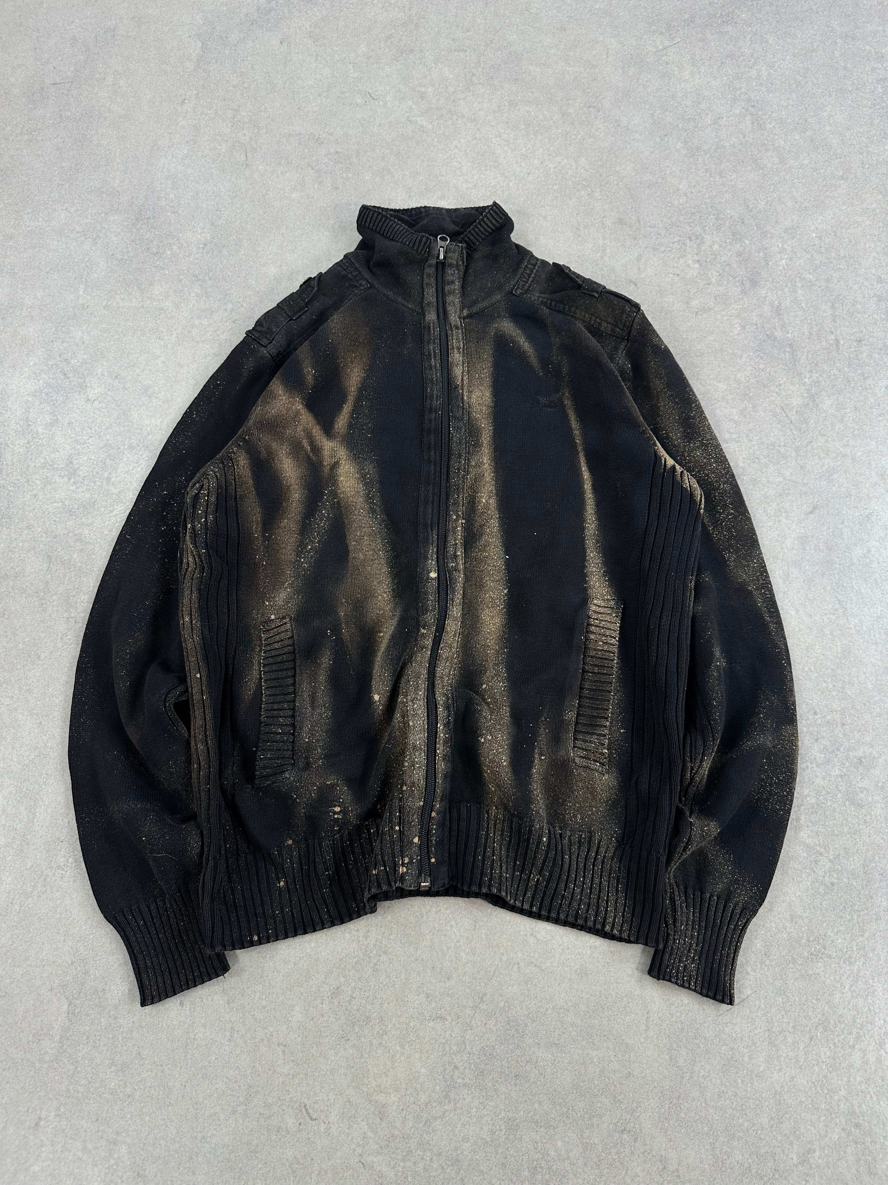 Full zip knitted sweater custom 00’s (S)