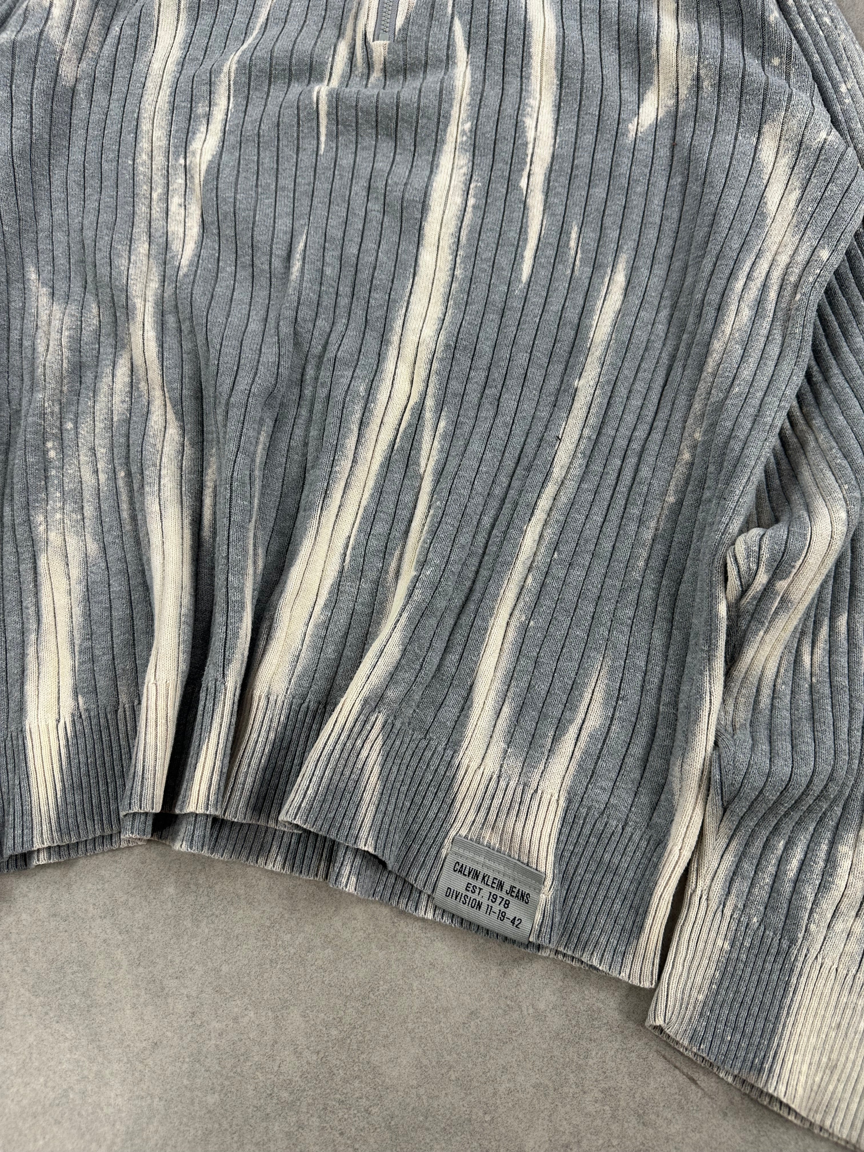Calvin Klein mid zip knitted sweater custom Y2K (XL)