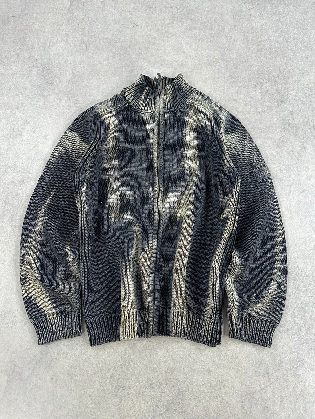 Full zip knitted sweater custom y2k (S)