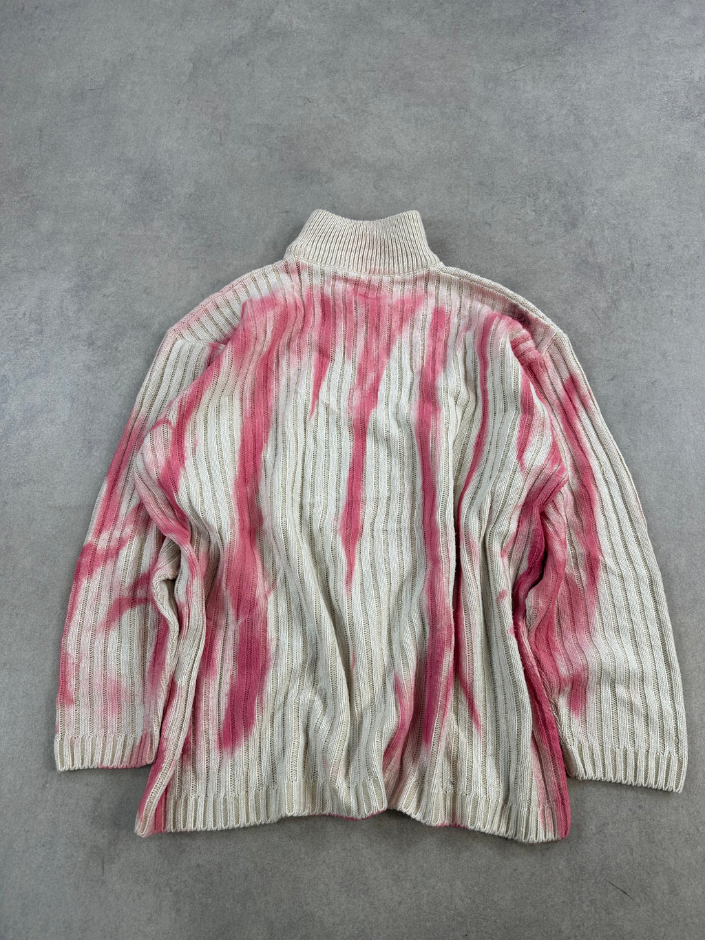 Mid zip knitted sweater vintage custom (XL)