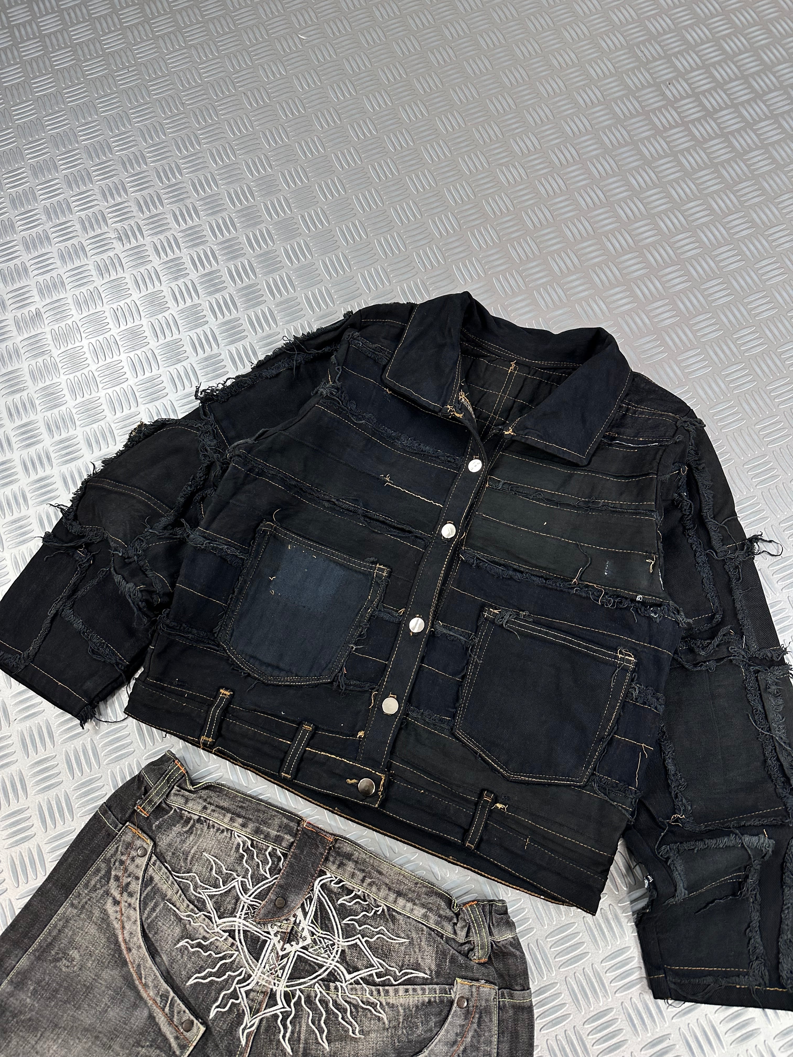 Harrington bomber jacket boxy fit handmade upcycled patchwork