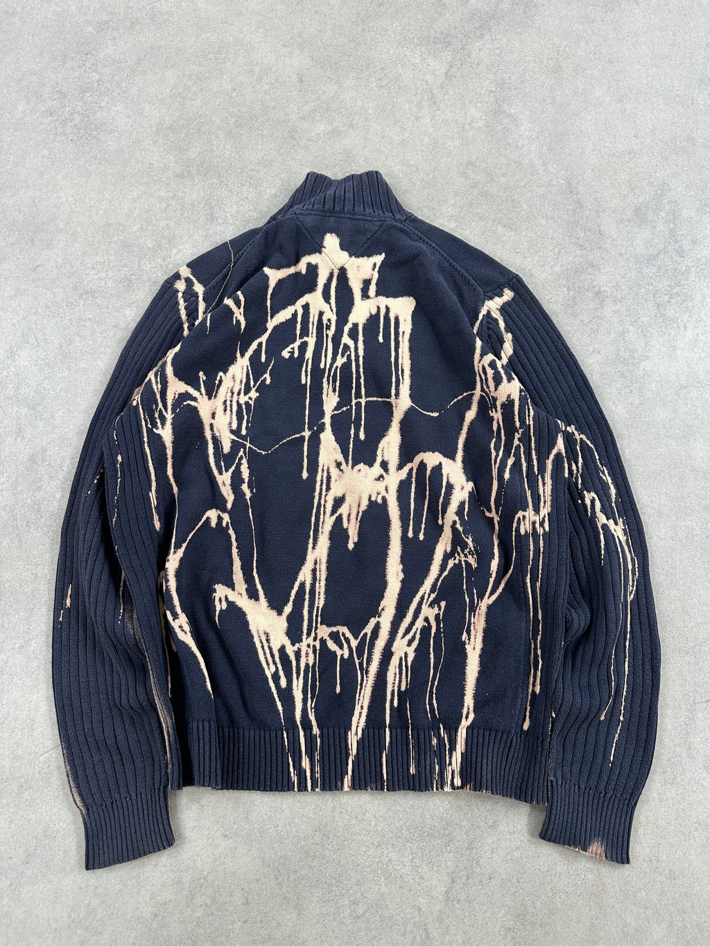 Tommy Hilfiger mid zip knitted sweater custom (L)