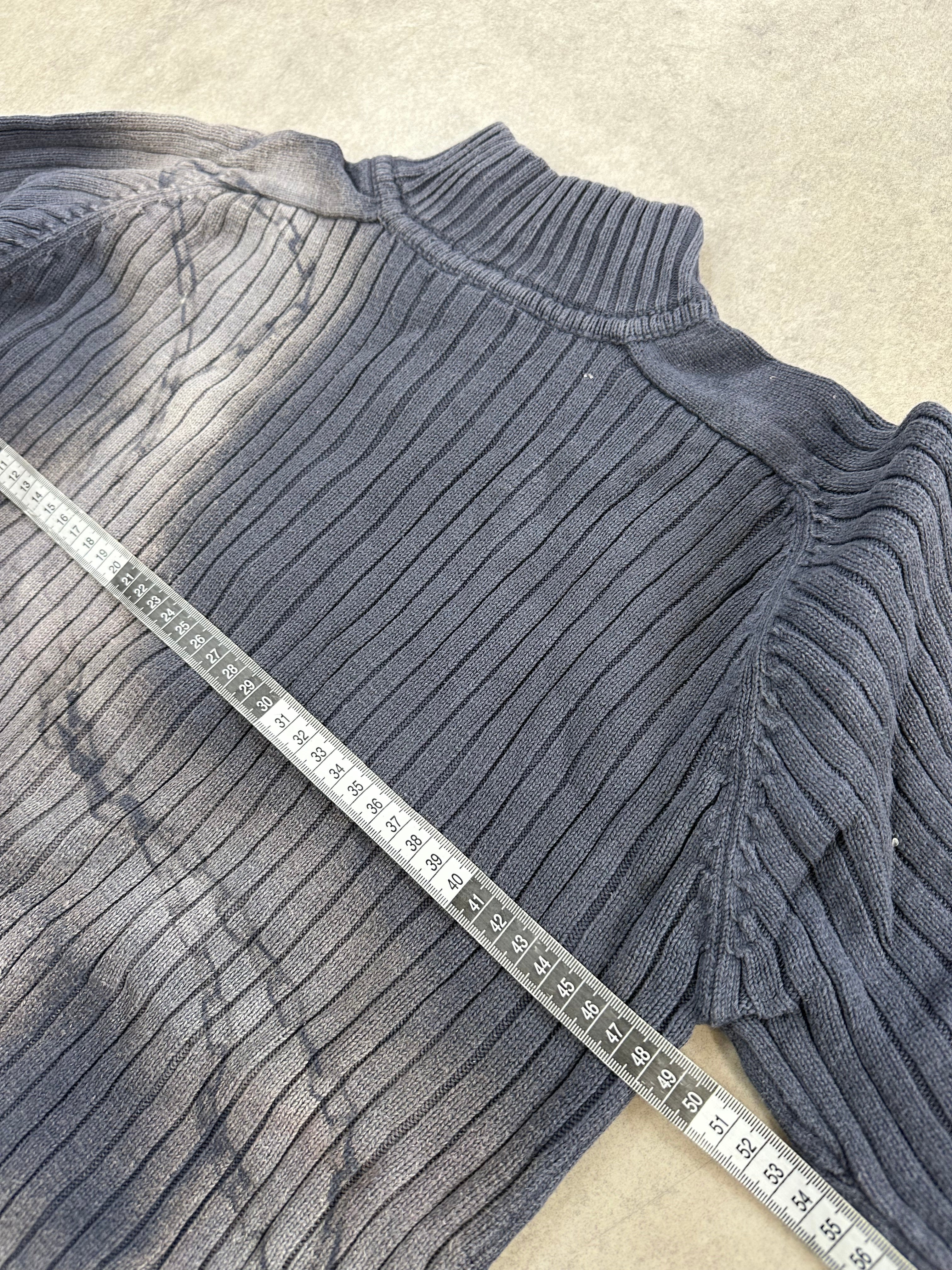 Vintage Knitted Y2k Cross Bleached Sweater custom (M)
