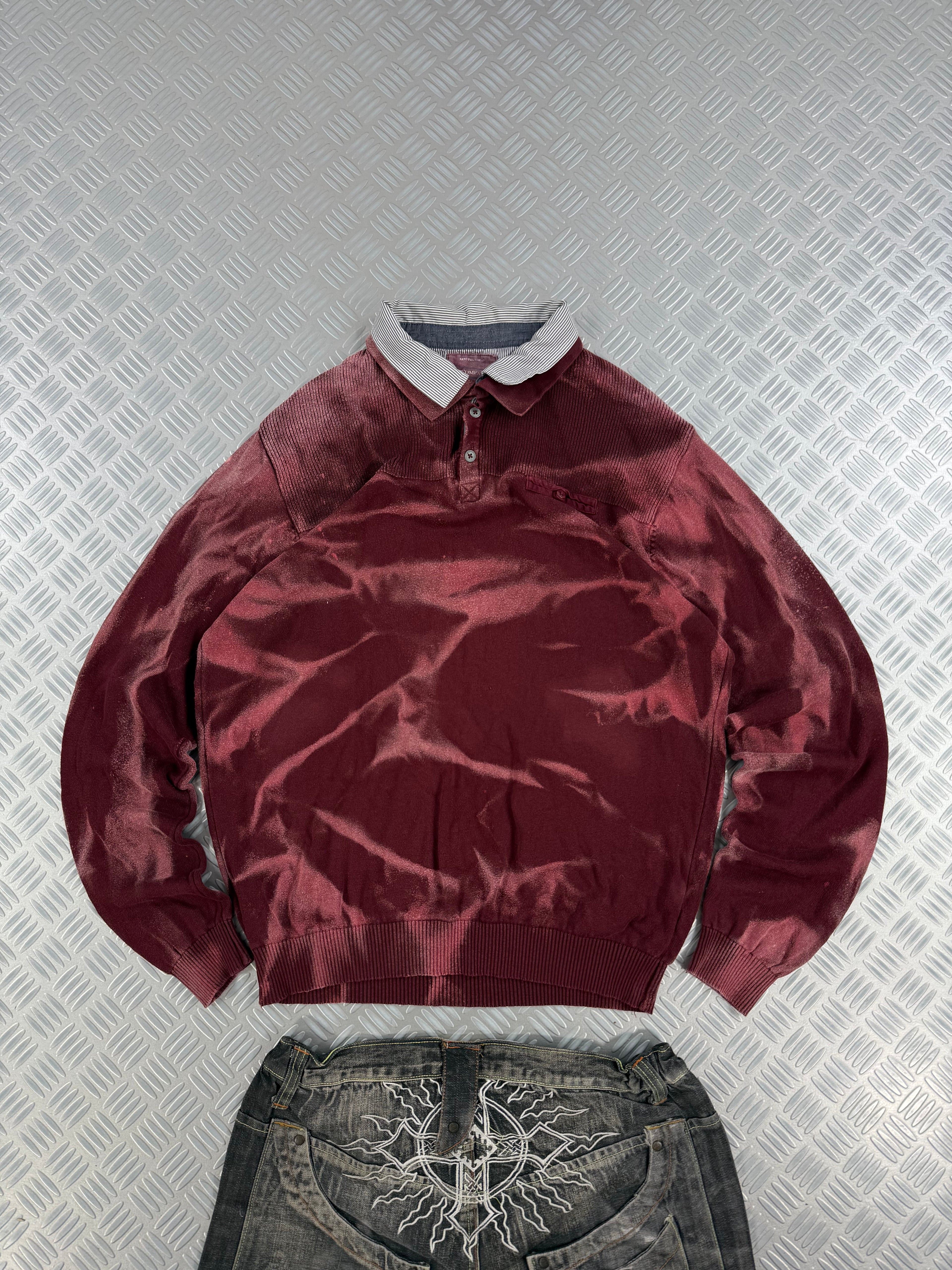 Vintage Knitted Y2k Bleached Sweater (XL)