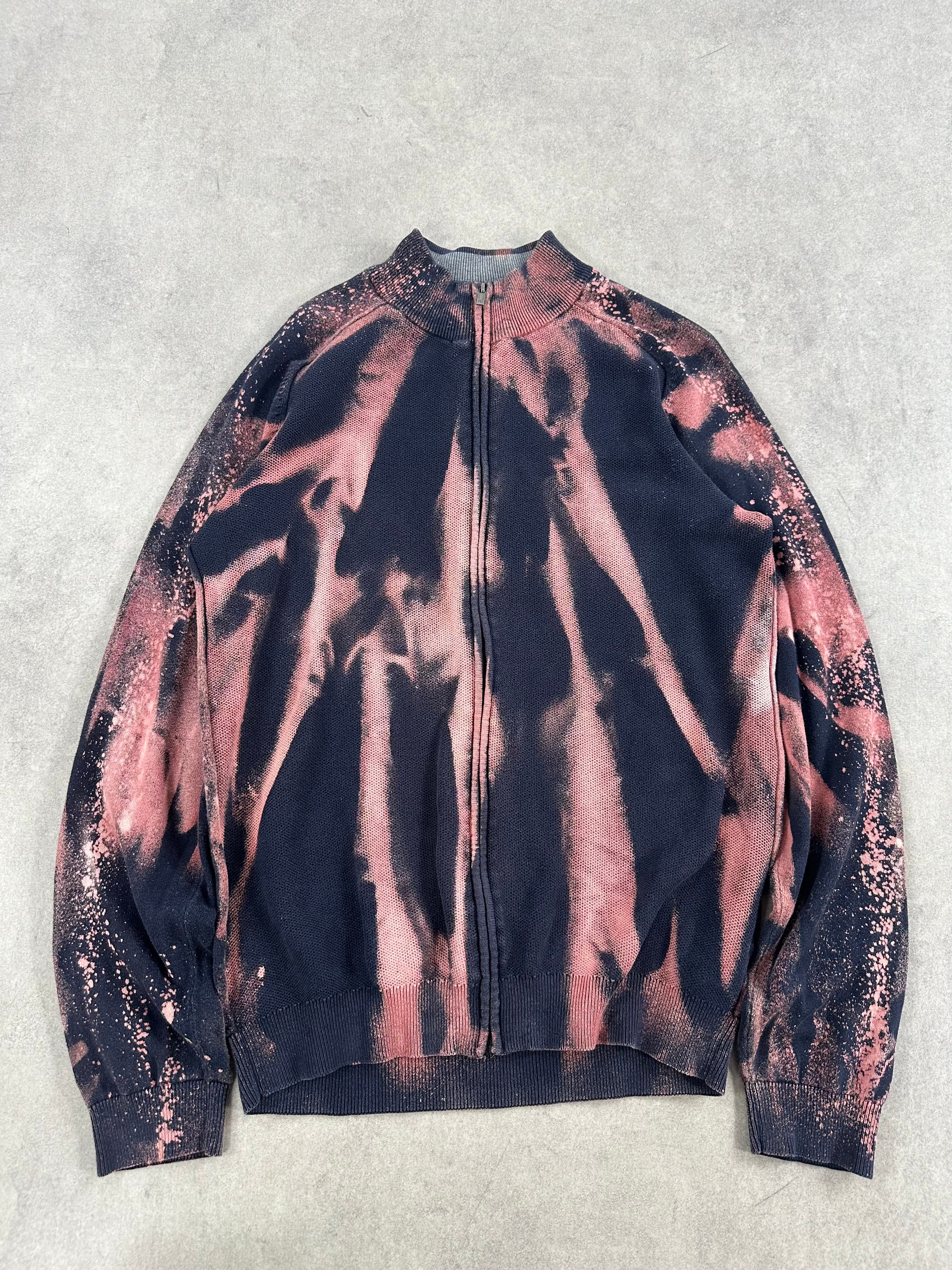 Full zip knitted sweater custom y2k (M)
