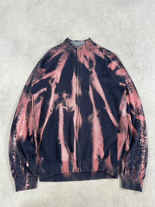 Full zip knitted sweater custom y2k (M)