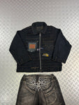 Vintage Rework y2k Denim Upcycled Zip Up Jacket 90s