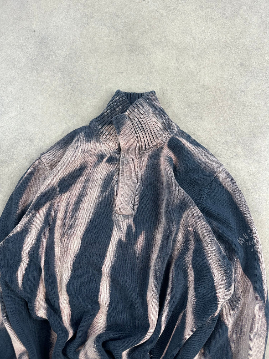 Mid zip knitted sweater y2k custom (XL)