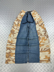 Super baggy jeans handmade patchwork (XXS)