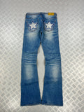 Y2K flared jeans embroidered (xxs)