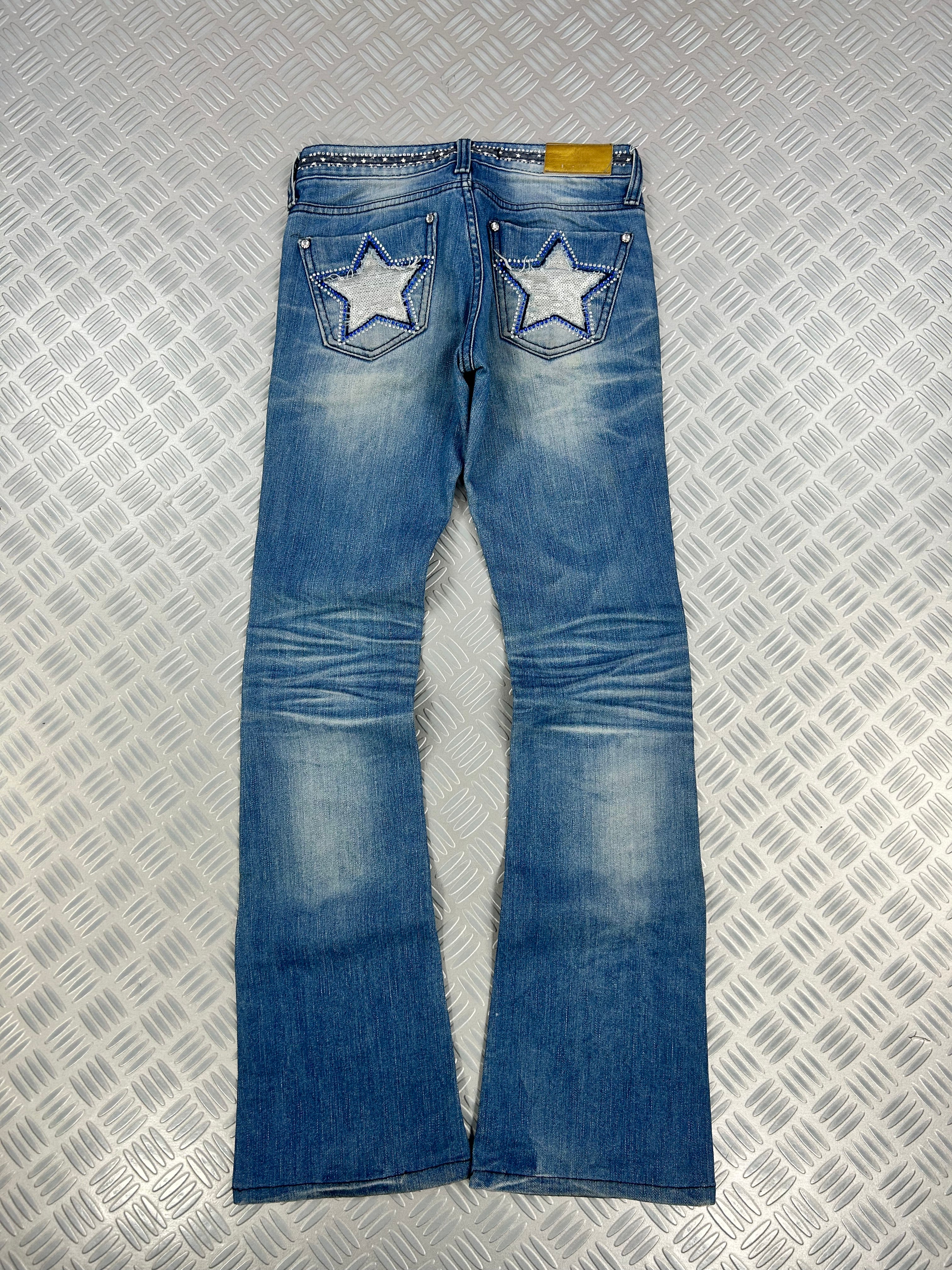 Y2K flared jeans embroidered (xxs)