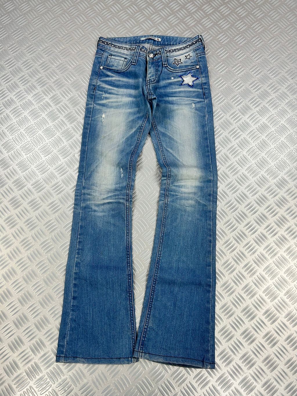 Y2K flared jeans embroidered (xxs)