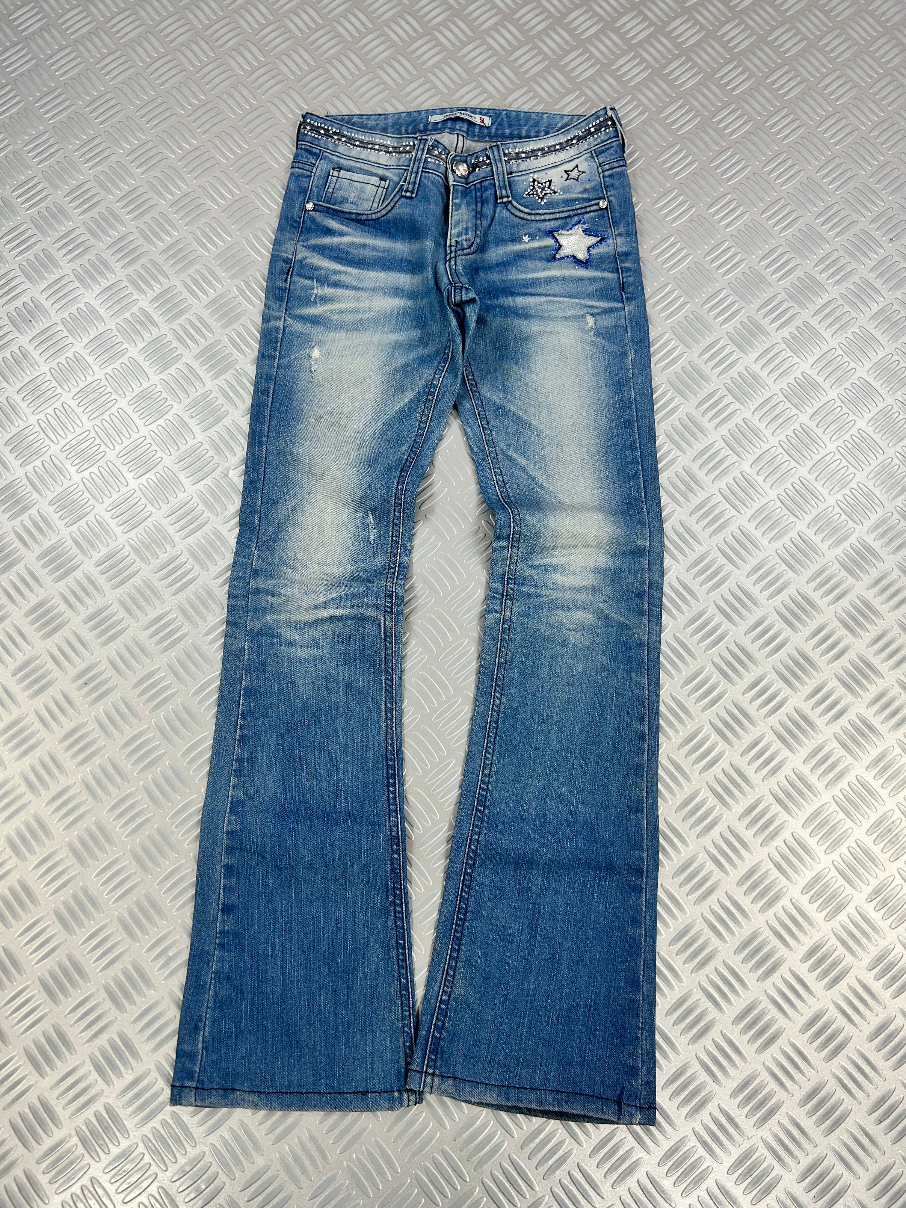 Y2K flared jeans embroidered (xxs)