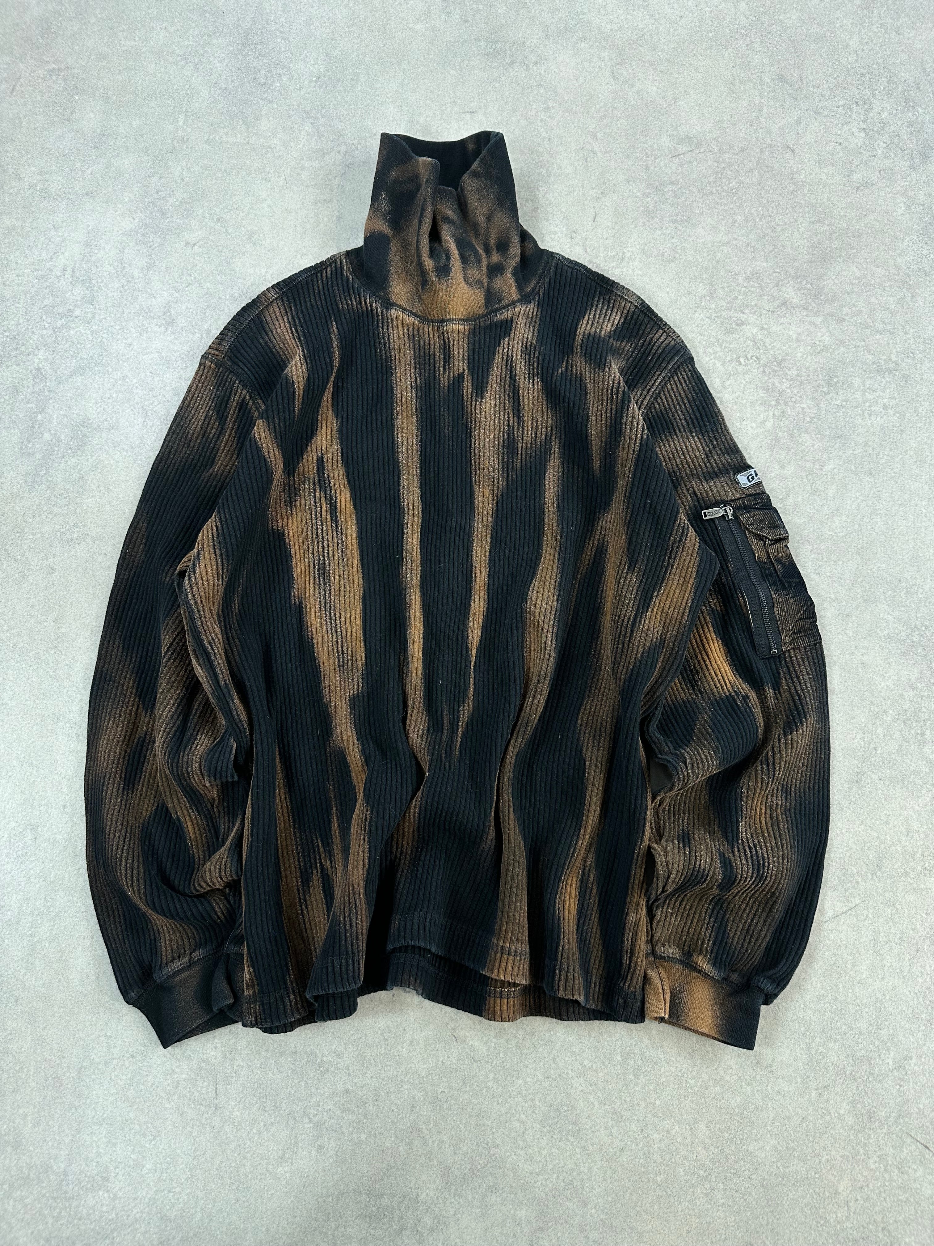 Vintage Knitted Y2k Bleached Sweater custom (L)