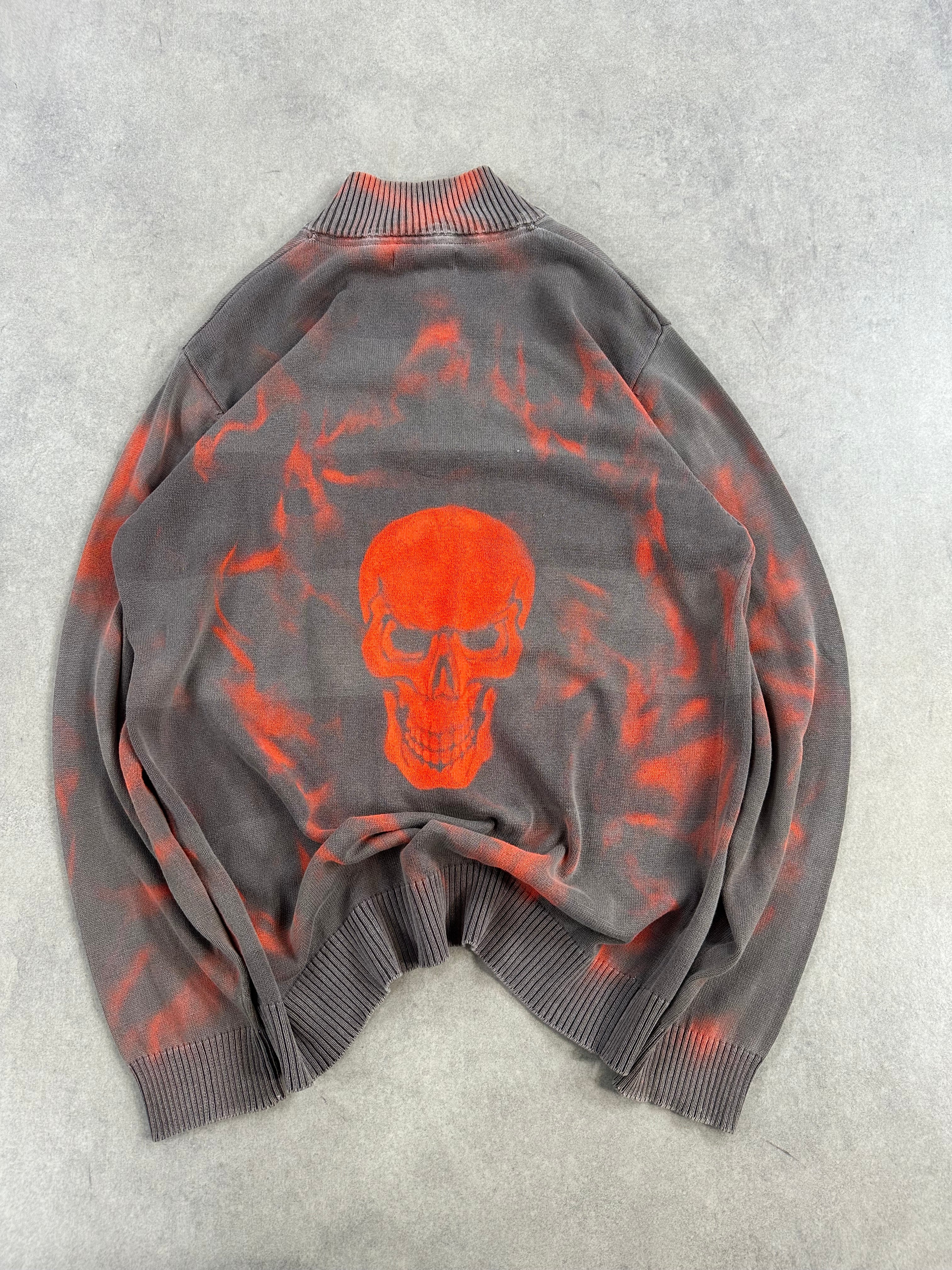 Knitted sweater mid zip y2k 00’s (XL)