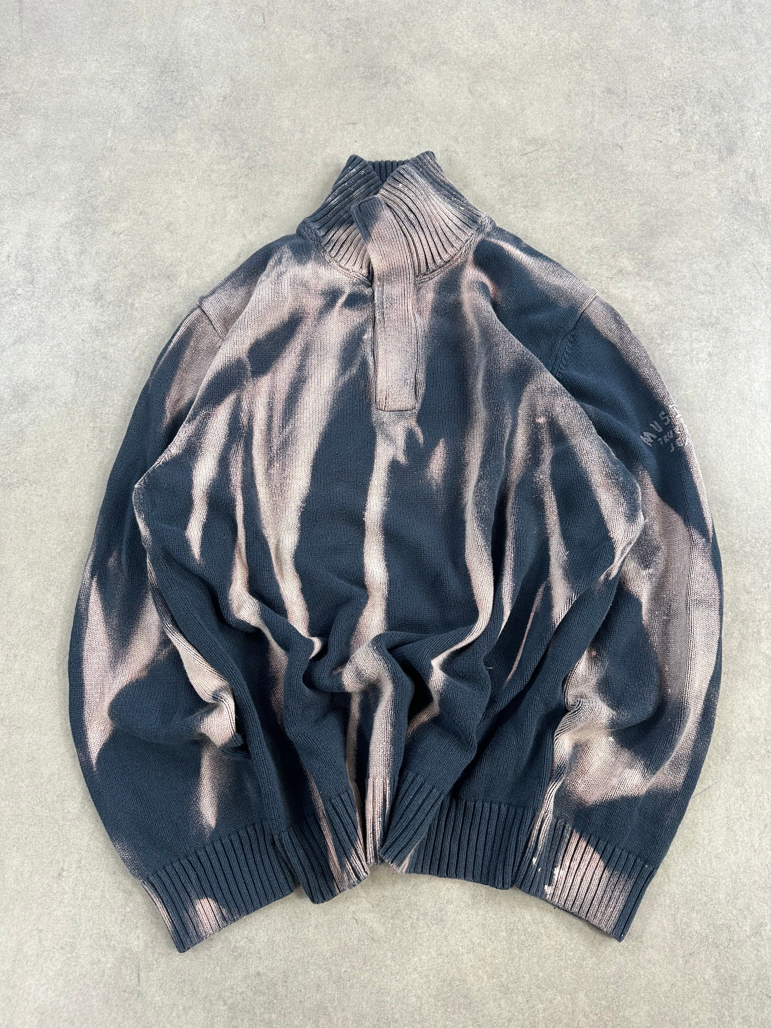 Mid zip knitted sweater y2k custom (XL)