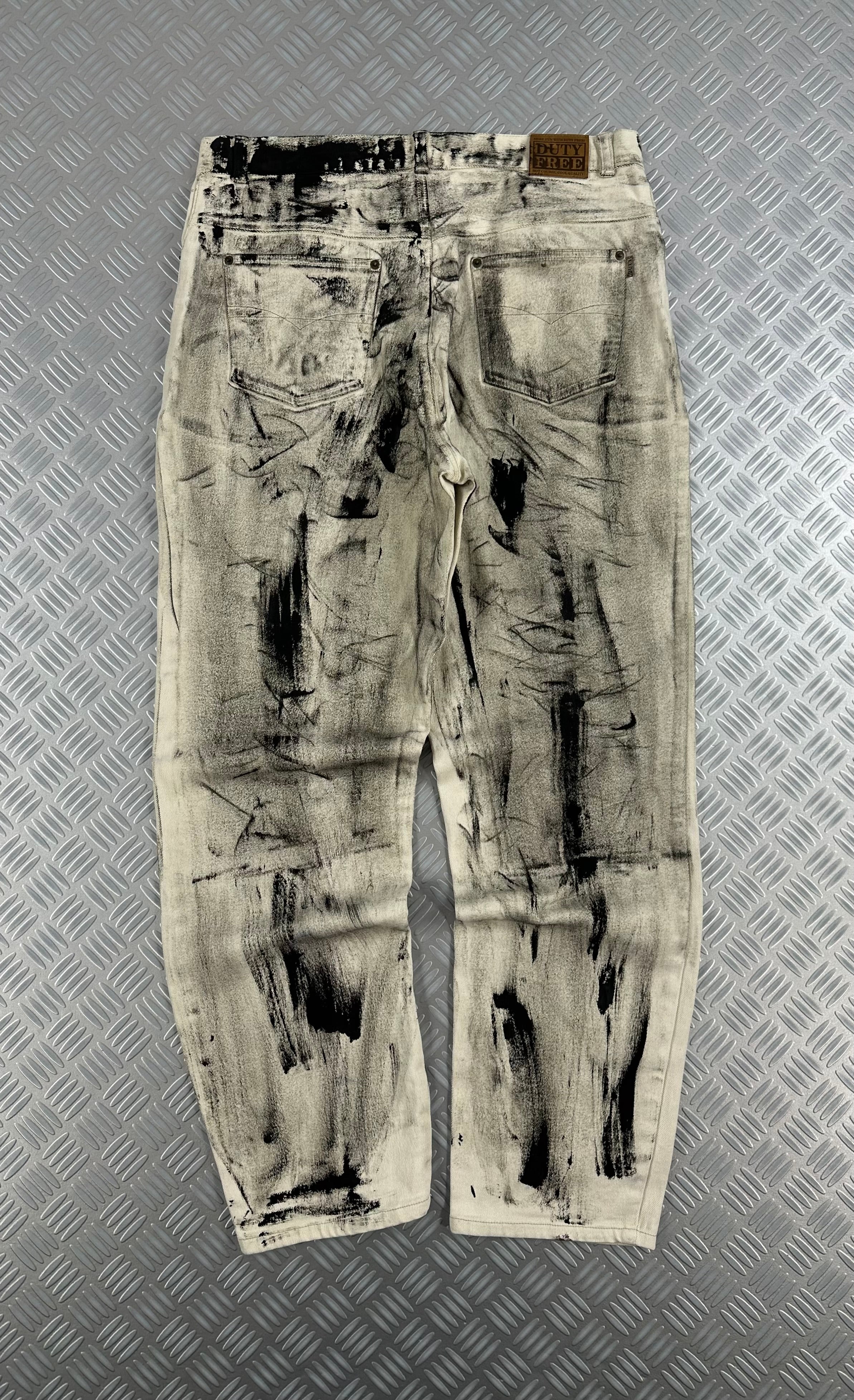 Vintage denim jeans custom y2k disstresed (L)