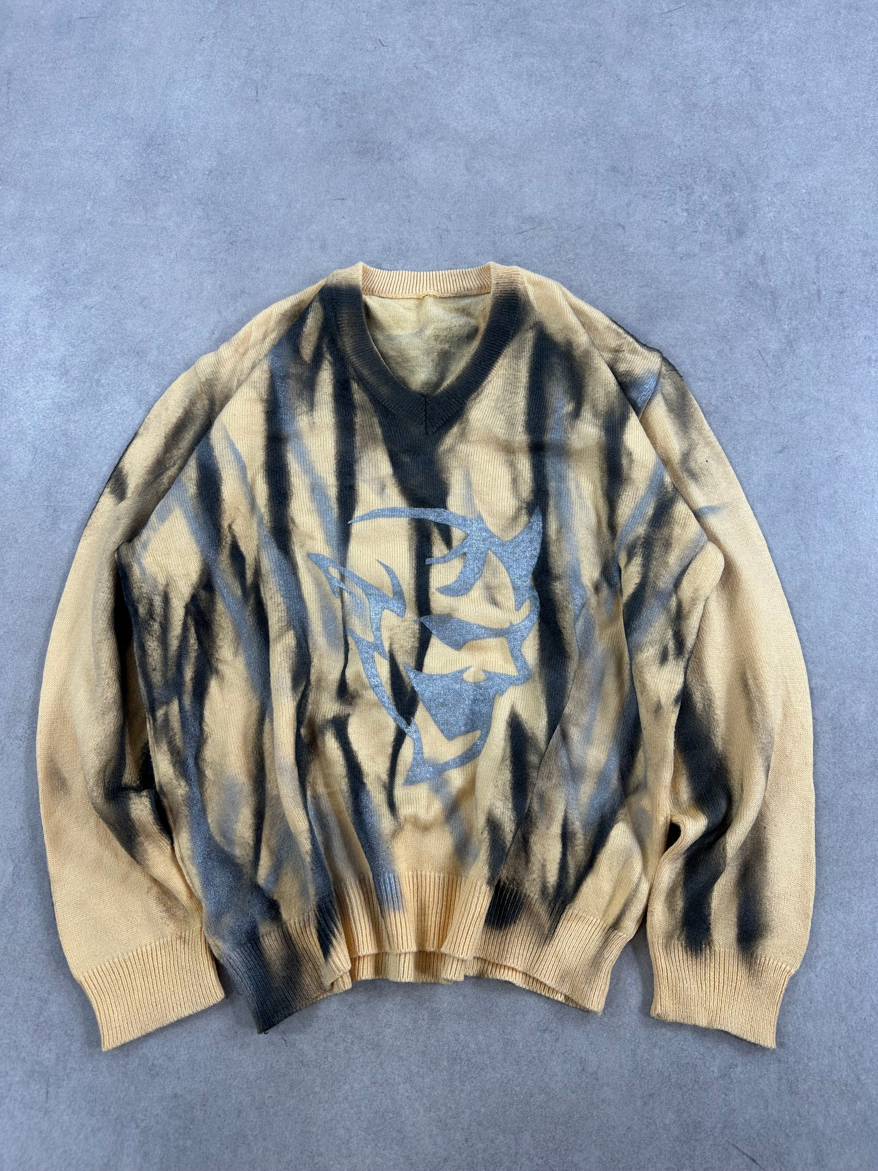 Y2k custom sweater knitted (M)