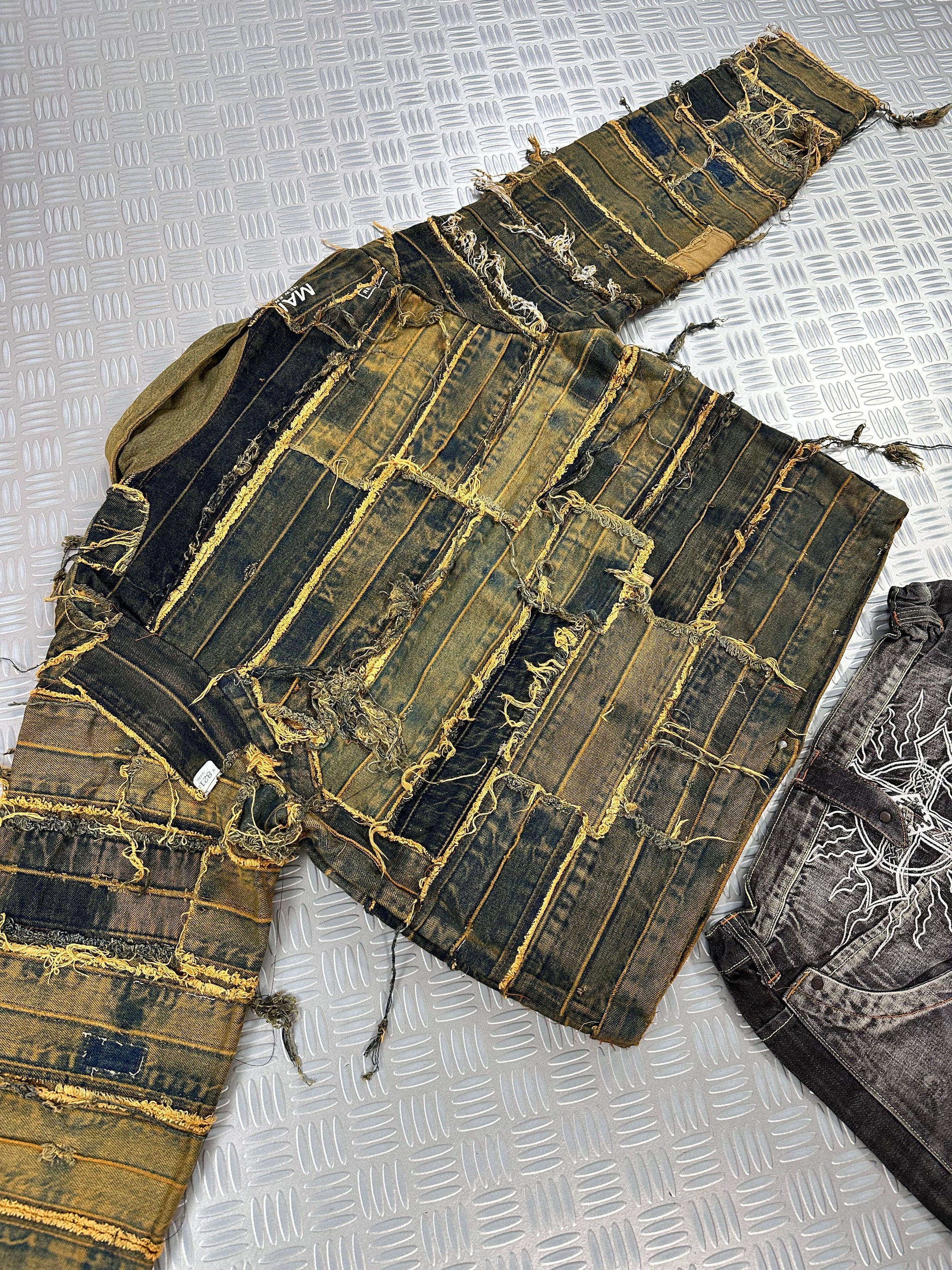 Harrington full zip handmade bomber jacket patchwork upcycled