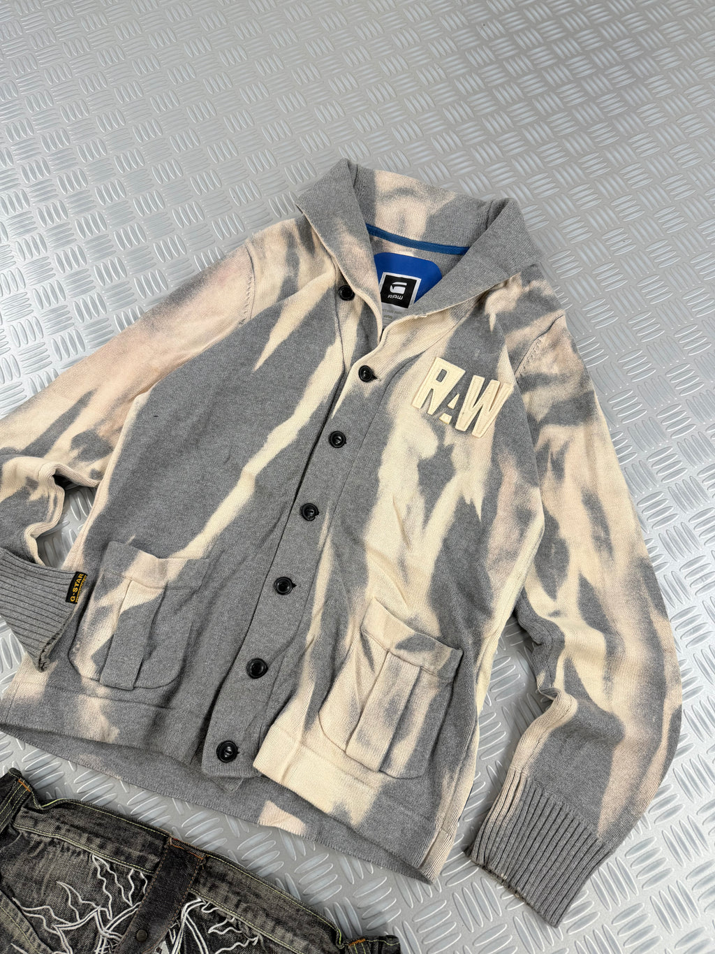 Vintage G-Star Cardigan Bleached Sweater (M)