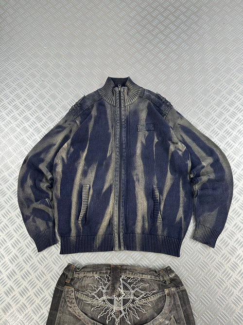 Full zip knitted sweater custom y2k (XL)