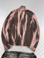 Knitted sweater handmade full zip (L)