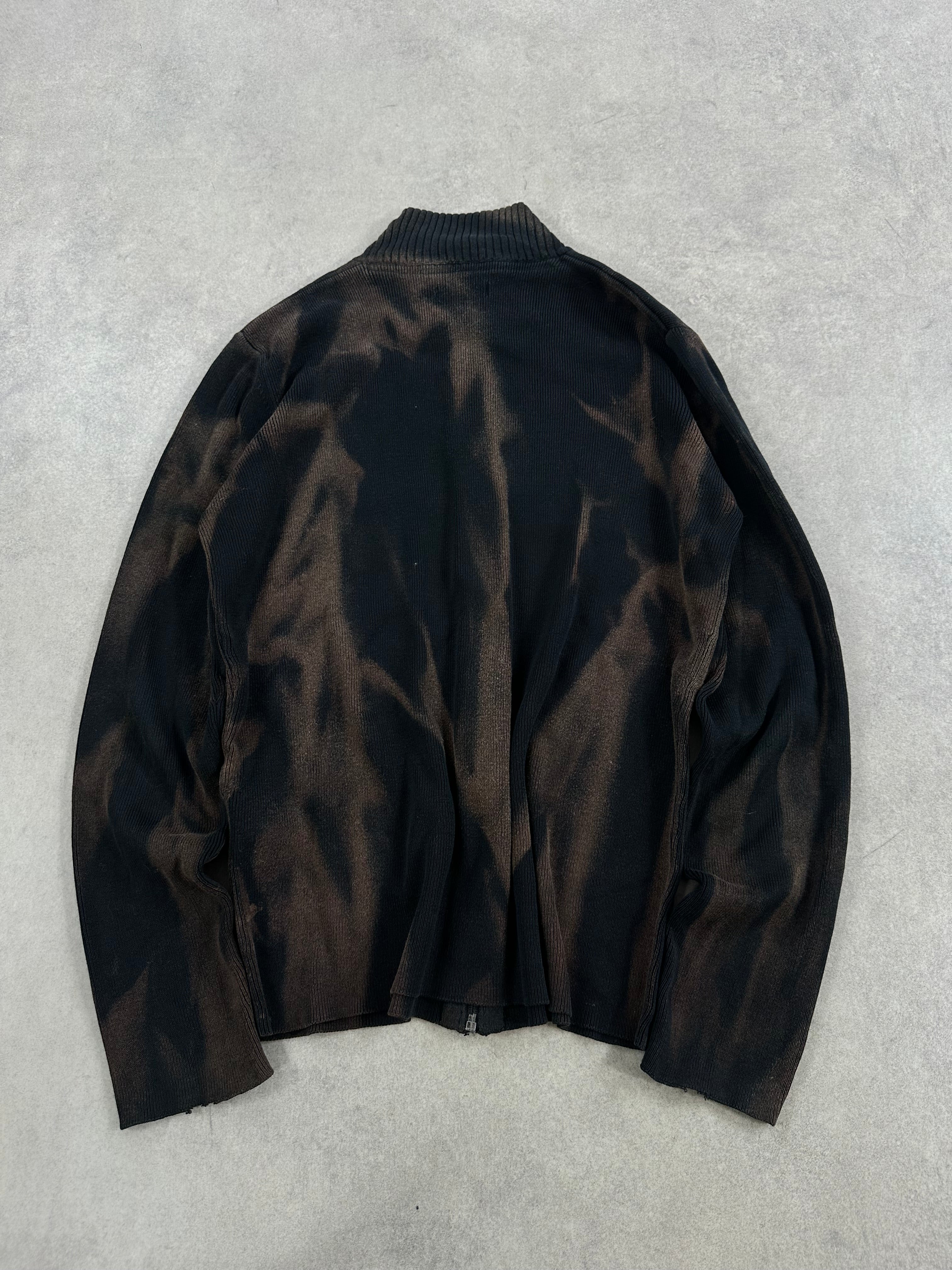 Full zip knitted sweater custom y2k (S)