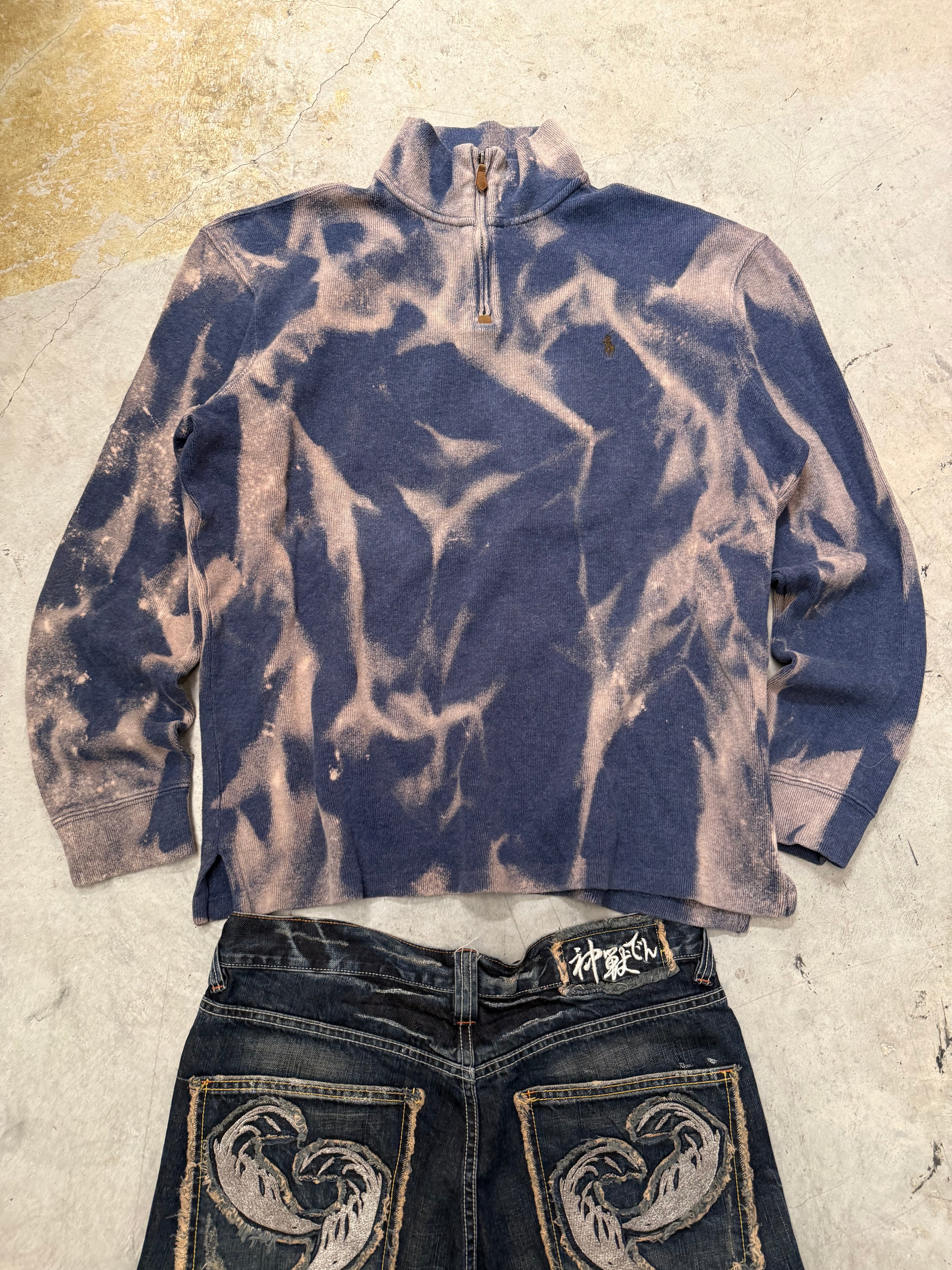 Vintage Polo Ralph Lauren Y2k 1/4 Zip Sweater custom (L)