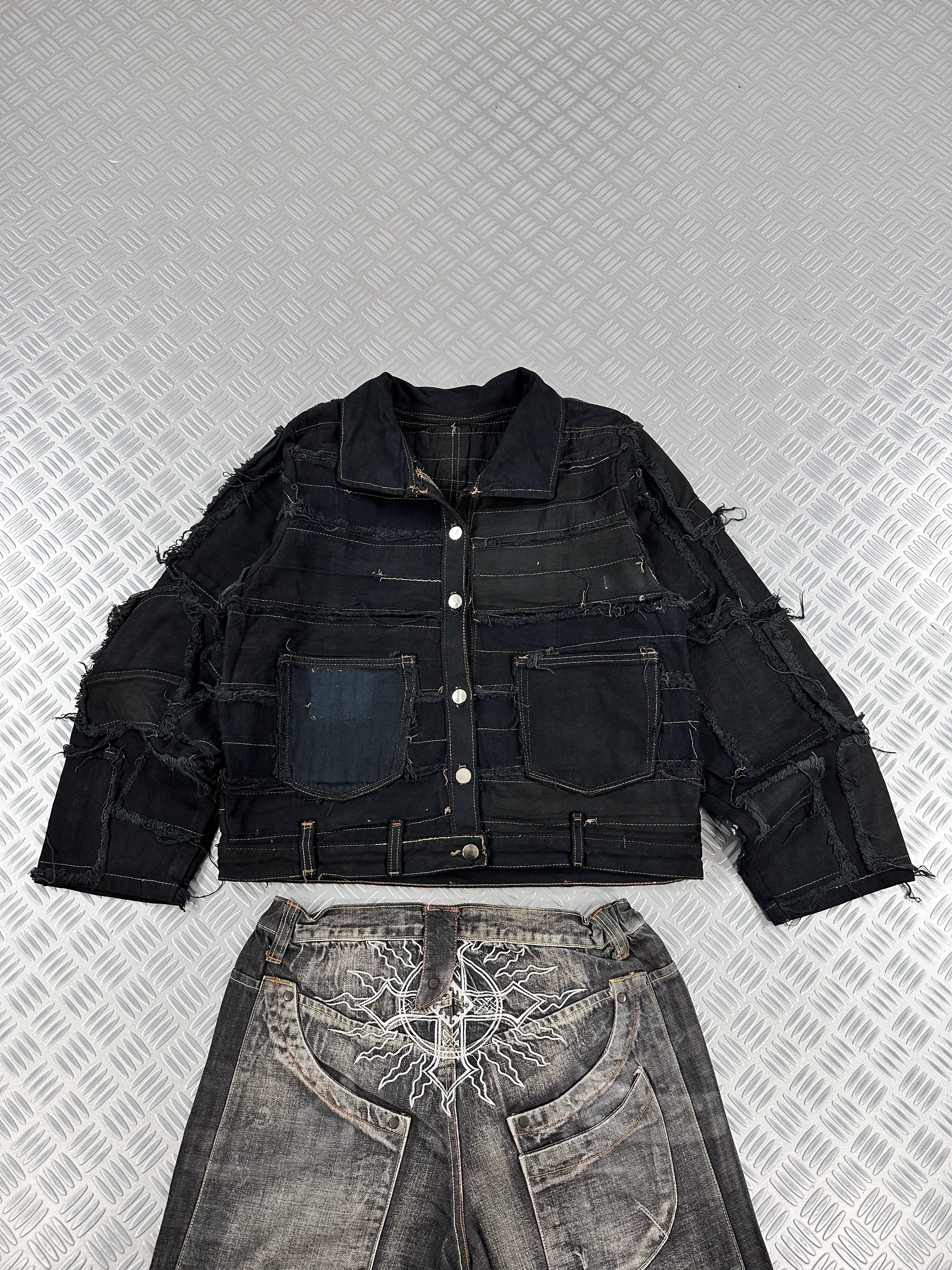 Harrington bomber jacket boxy fit handmade upcycled patchwork