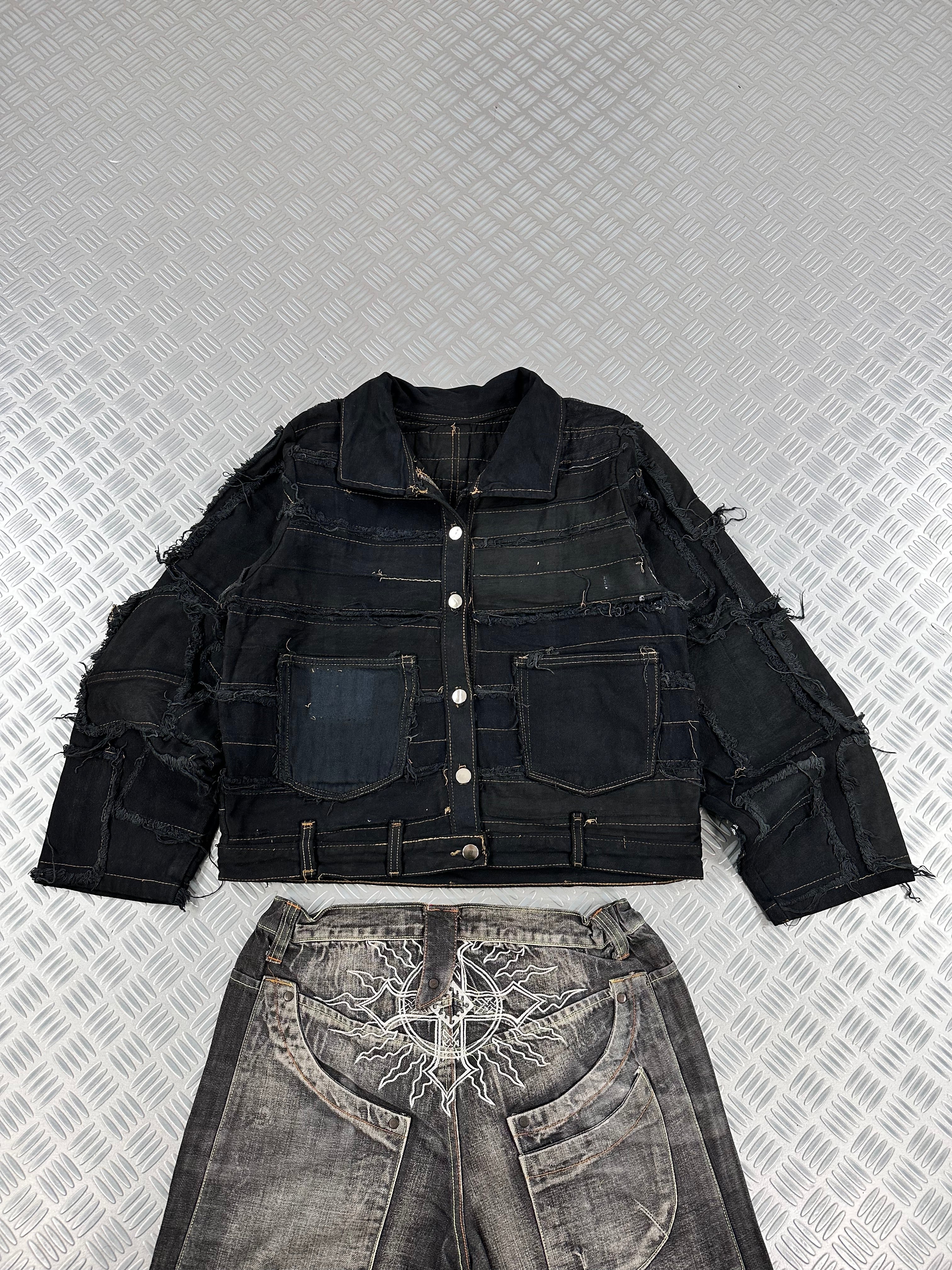 Harrington bomber jacket boxy fit handmade upcycled patchwork