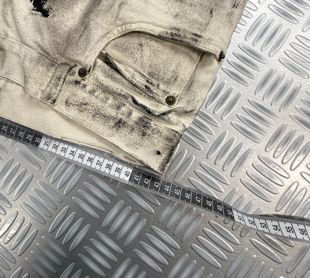 Vintage denim jeans custom y2k disstresed (L)