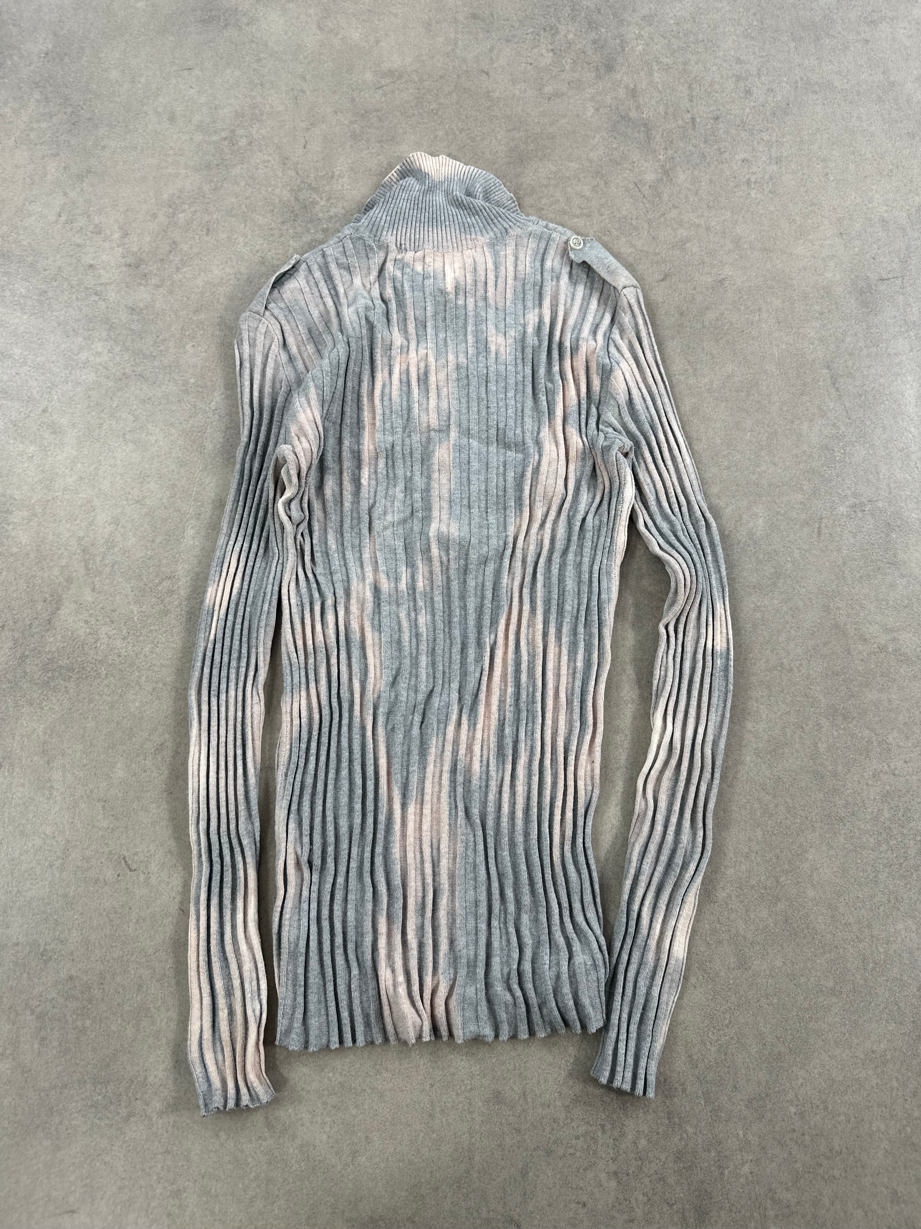 Vintage Knitted full zip up Bleached Sweater (L)