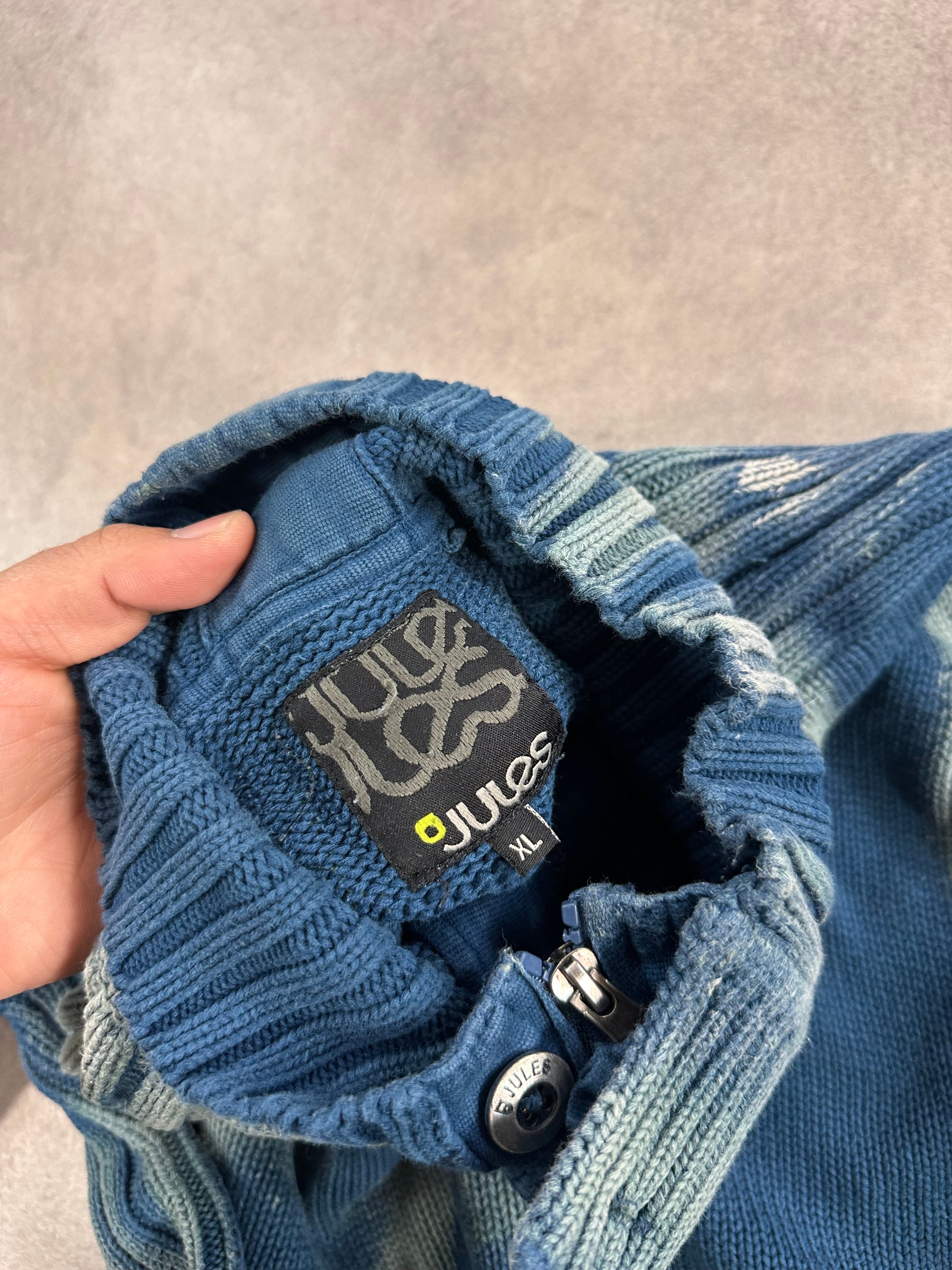 Mid zip knitted sweater custom y2k (XL)