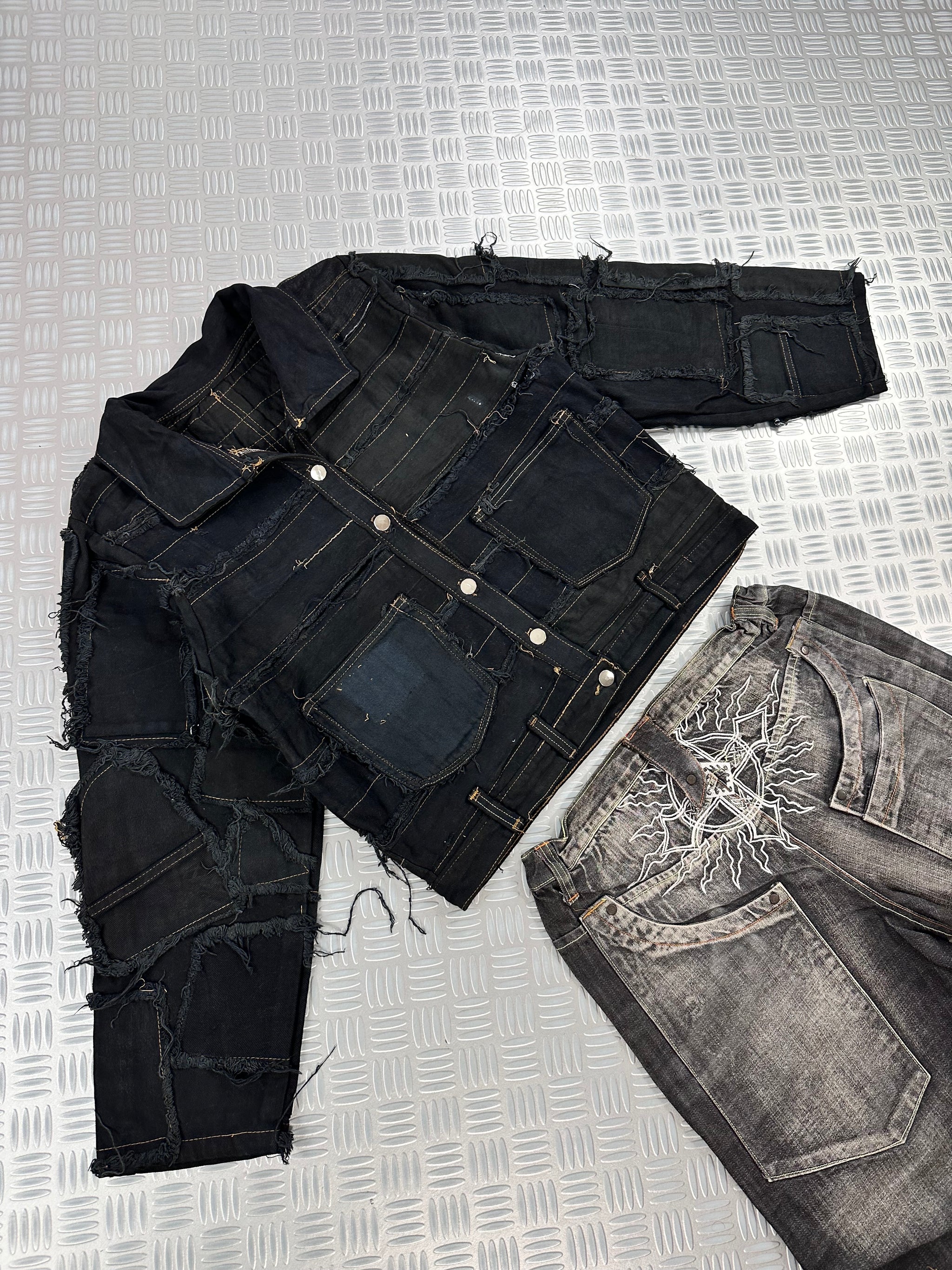 Harrington bomber jacket boxy fit handmade upcycled patchwork