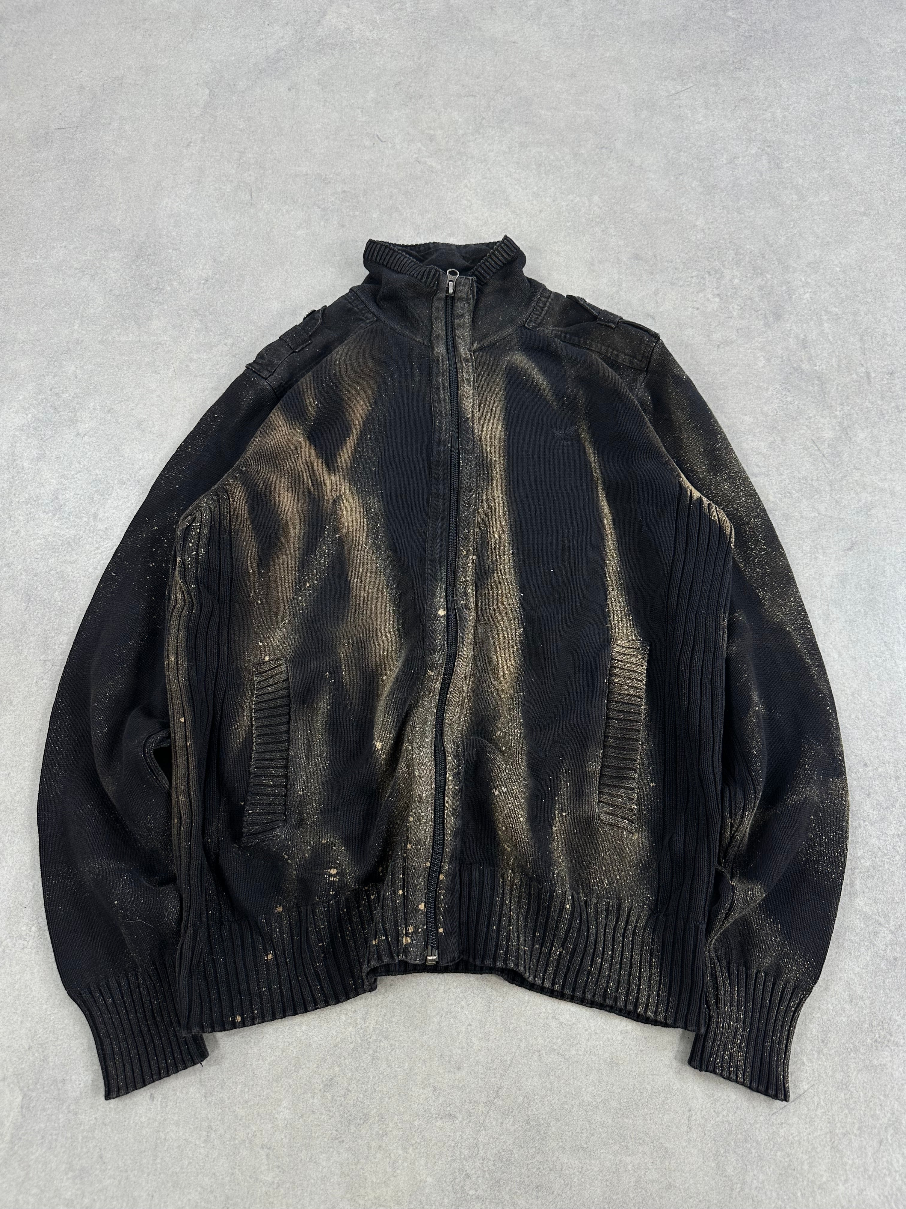 Full zip knitted sweater custom 00’s (S)