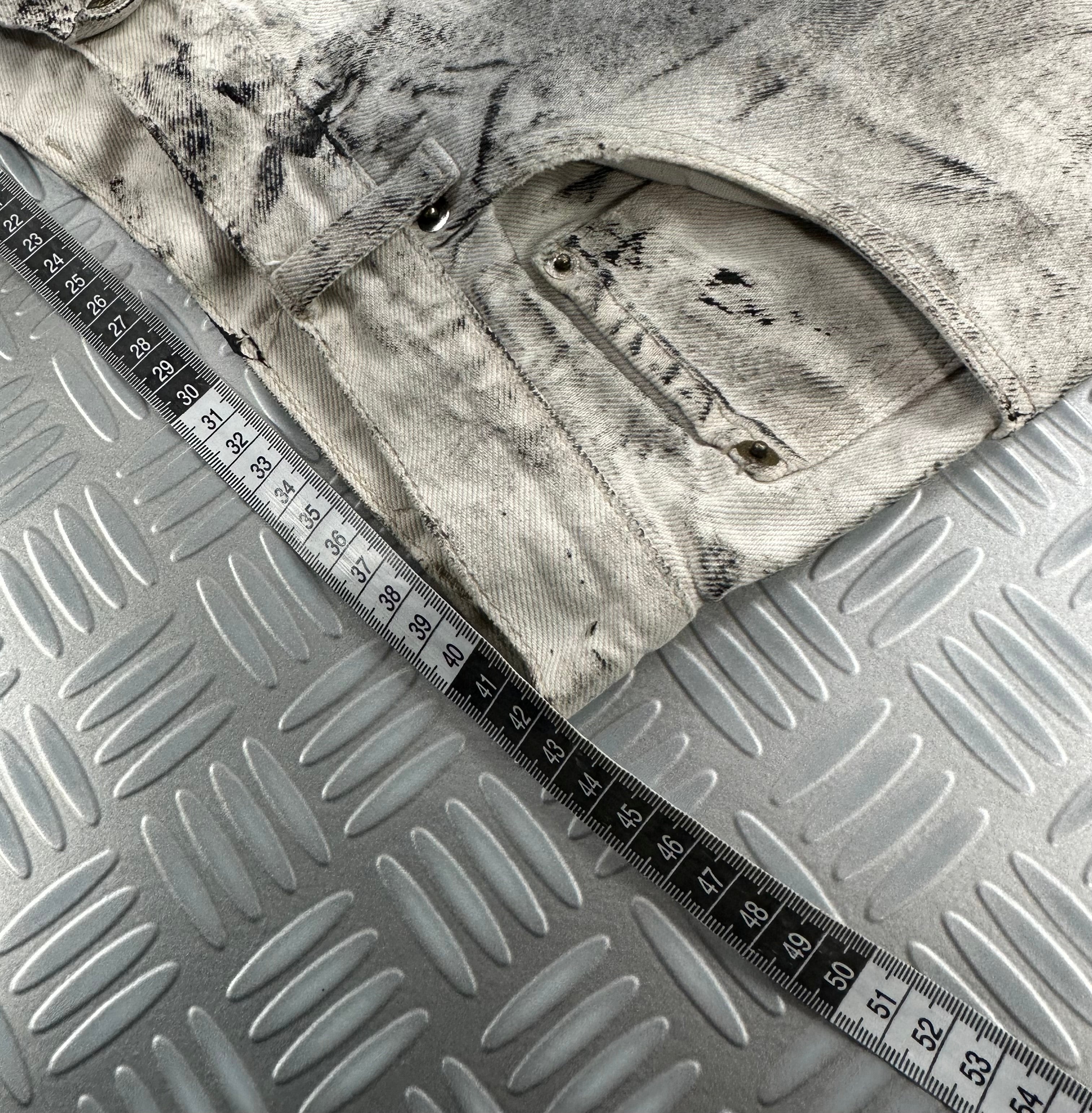 Custom denim vintage jeans y2k style disstresed (L)