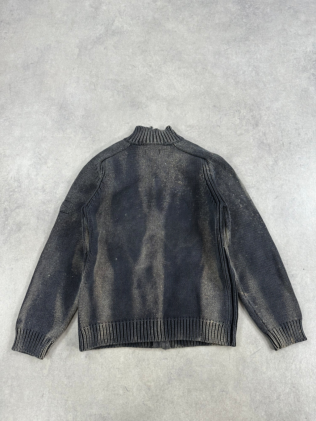 Full zip knitted sweater custom y2k (S)