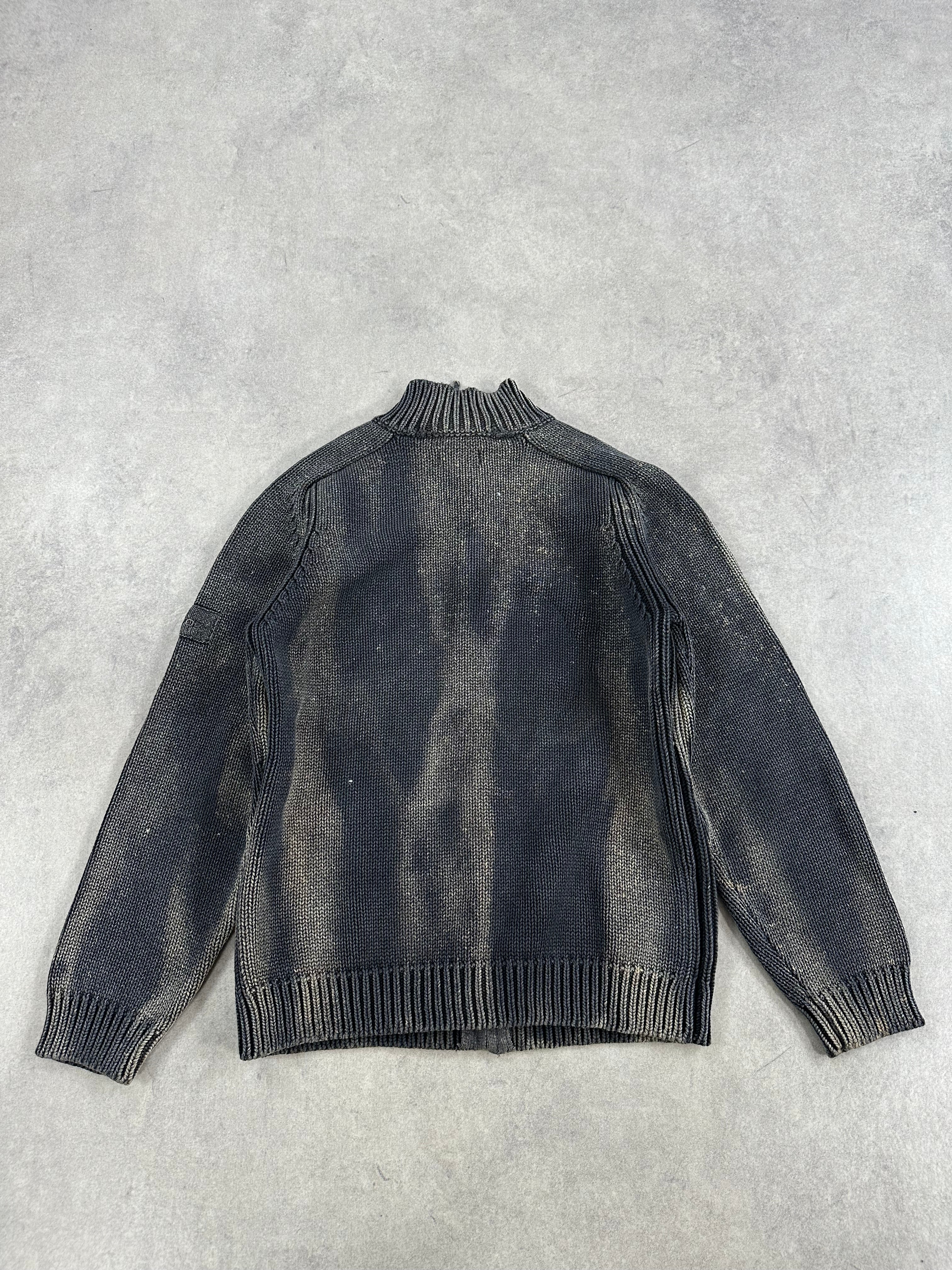 Full zip knitted sweater custom y2k (S)