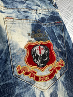 Avirex baggy jeans handmade acid washed ( L)