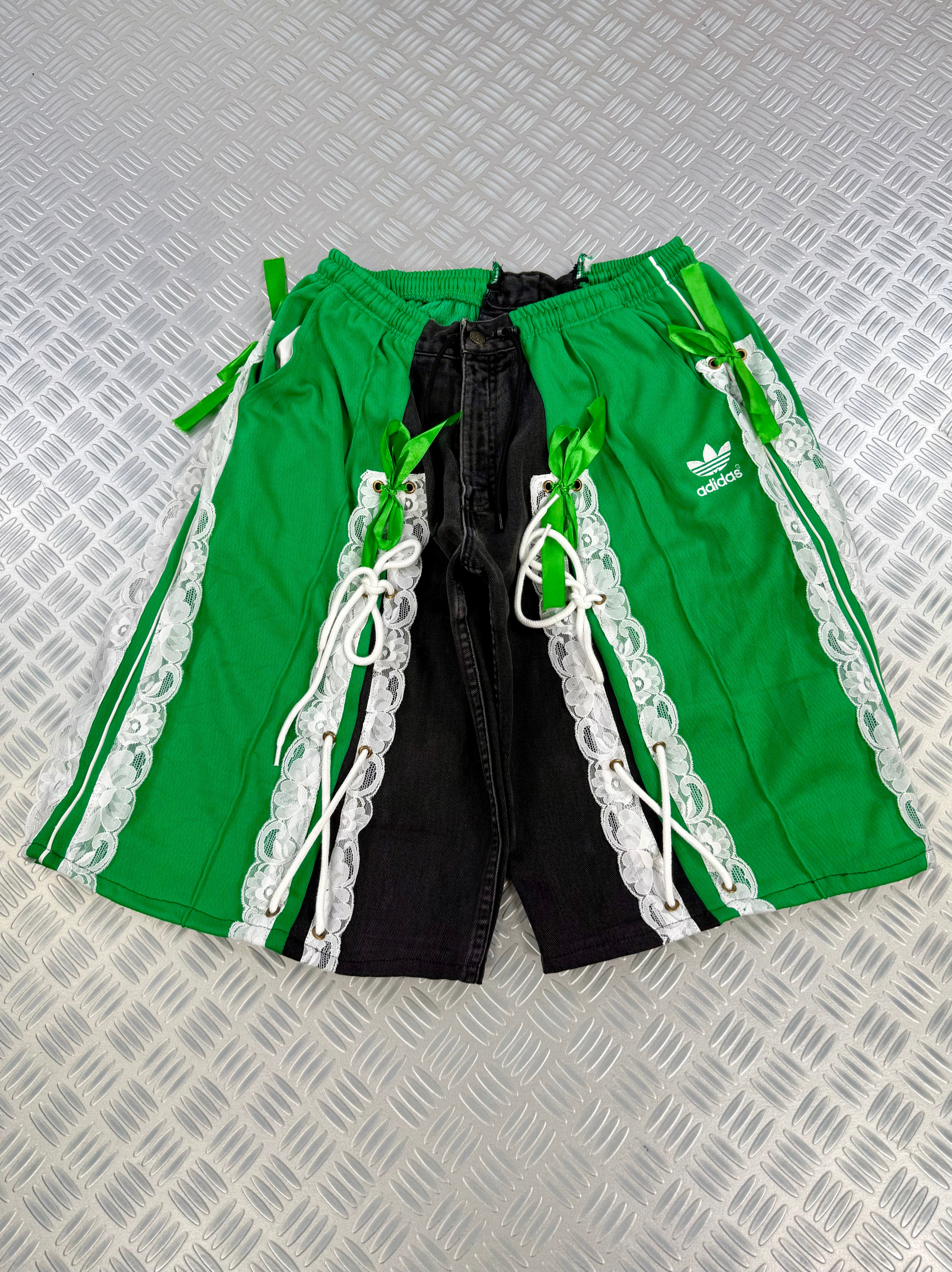 Coquette baggy jorts handmade y2k ( XS, S, M, L, XL)