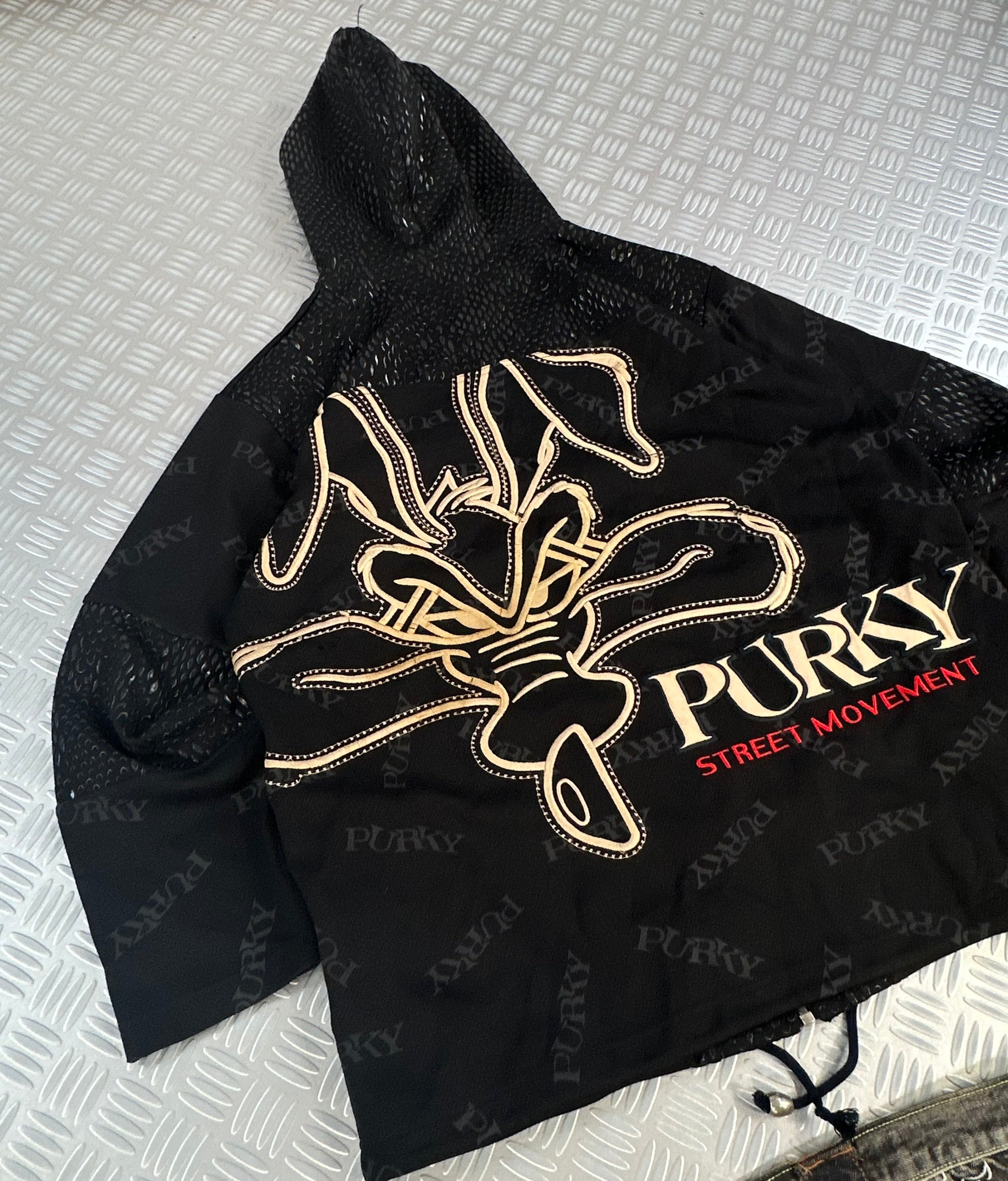 Vintage Japanese hooded jacket purky oversized  (XL)