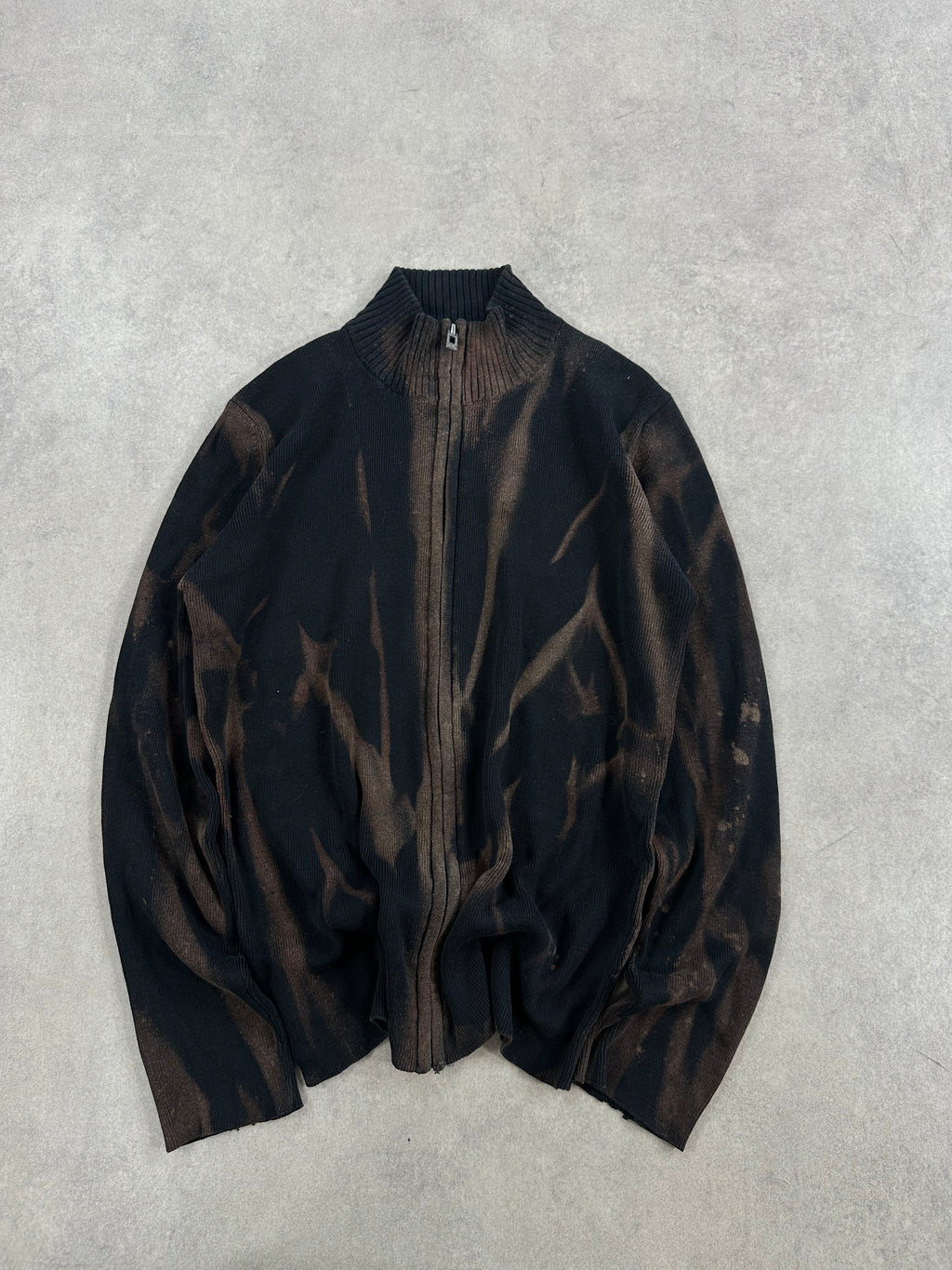 Full zip knitted sweater custom y2k (S)