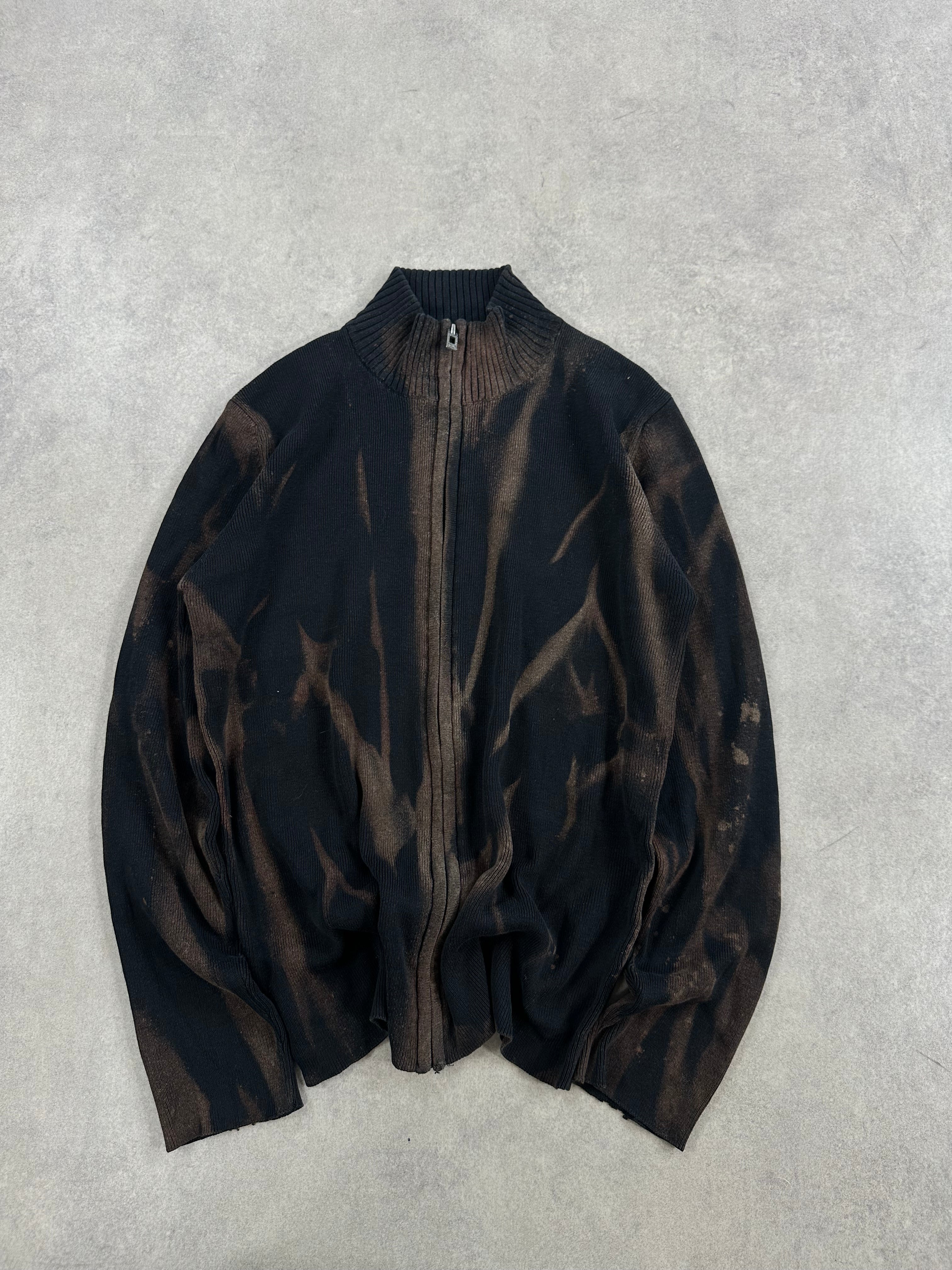 Full zip knitted sweater custom y2k (S)