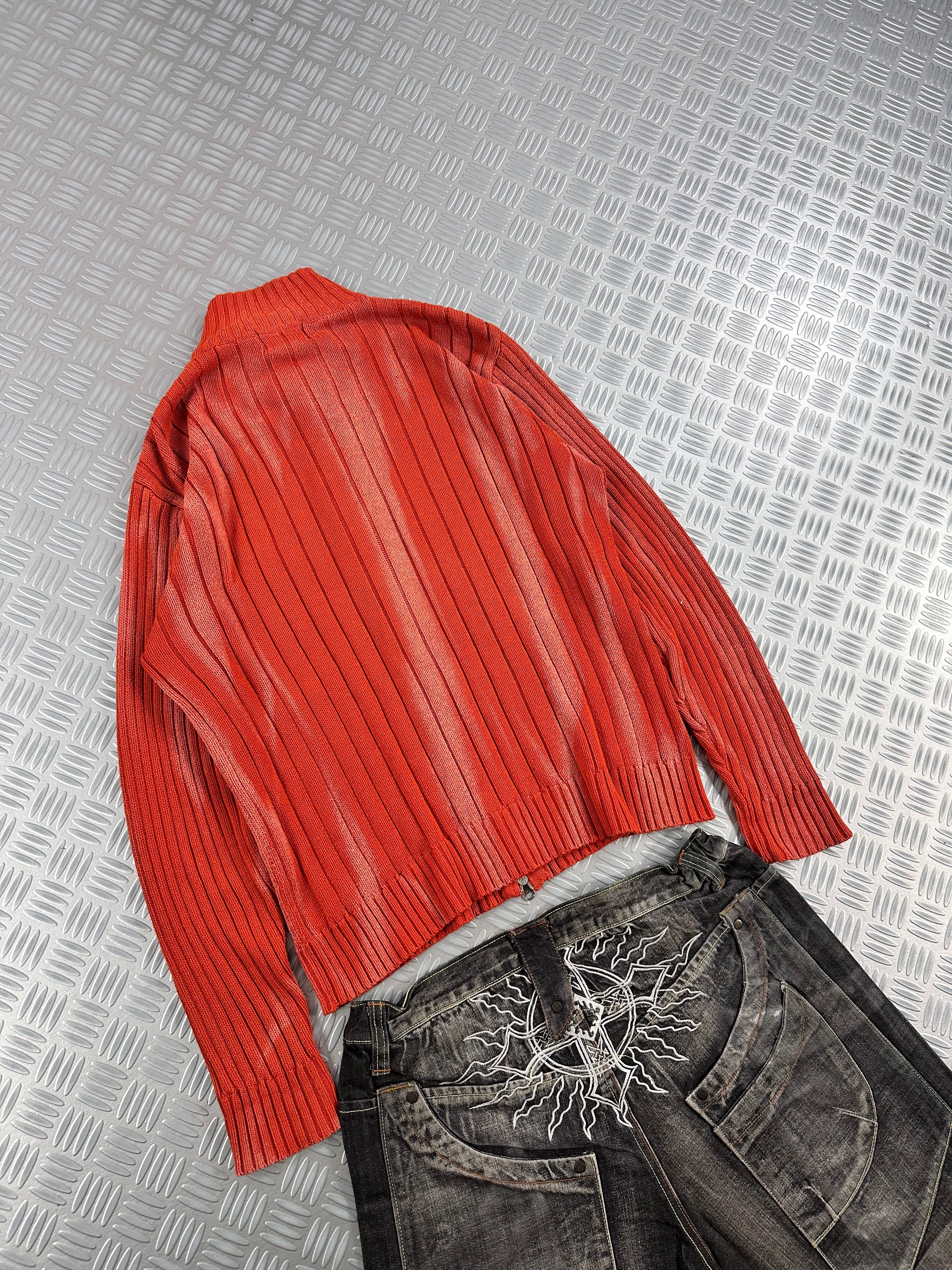 Handmade  full zip knitted sweater vintage (M)