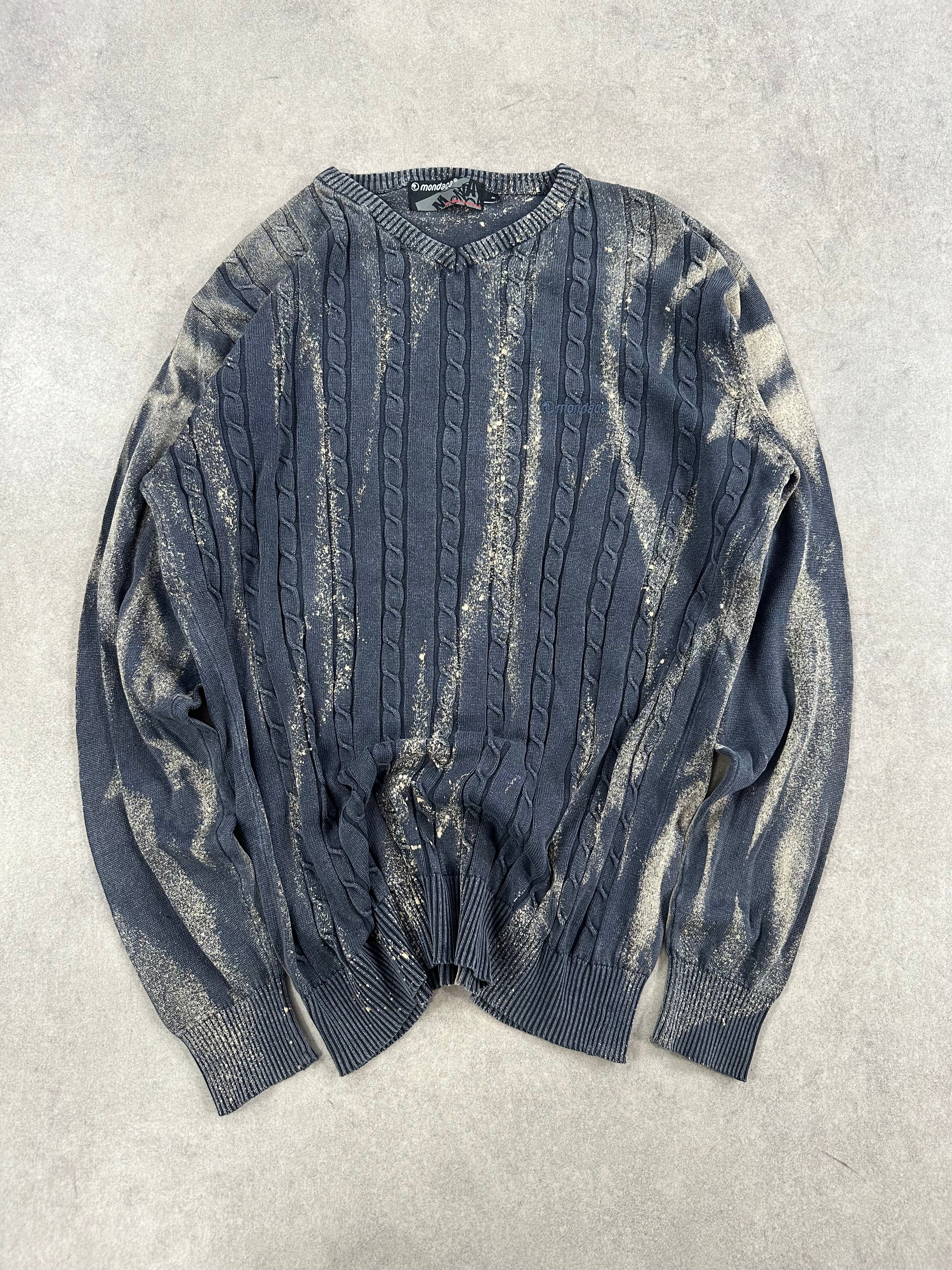 Vintage Knitted Y2k Bleached Sweater custom (M)