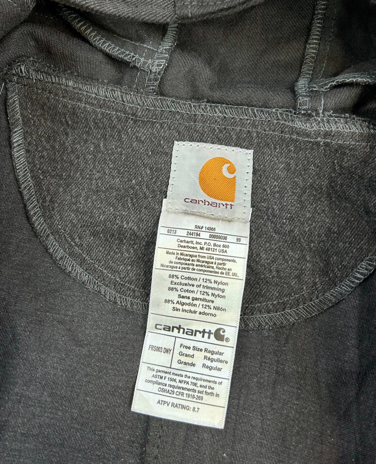 Vintage Carhartt Rework Hooded Full zip up Jacket boxy fit handmade (L)
