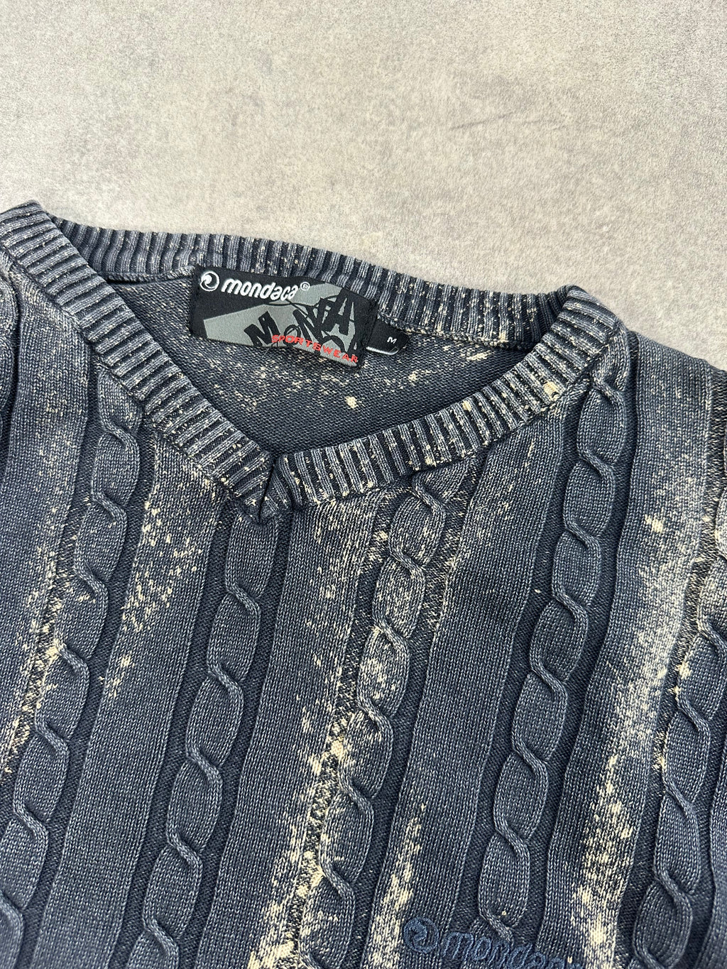 Vintage Knitted Y2k Bleached Sweater custom (M)
